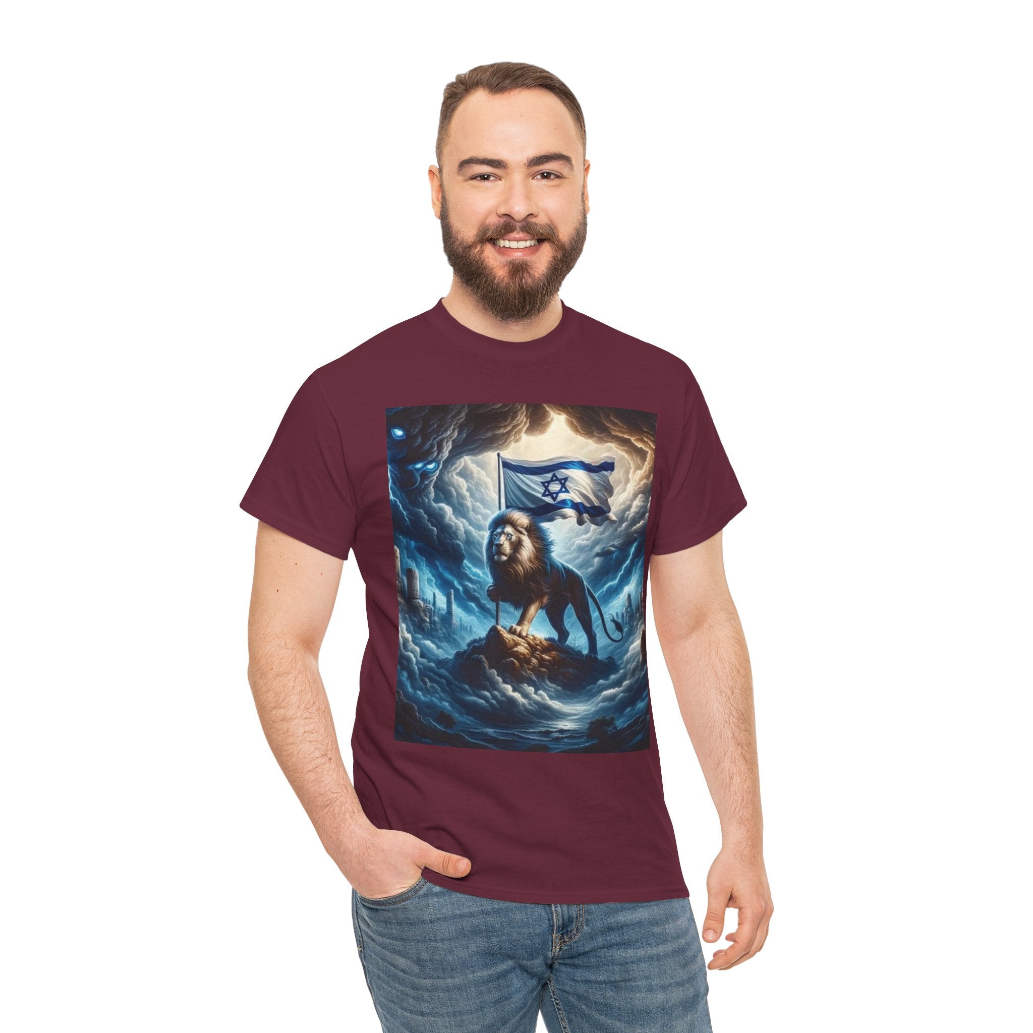 Majestic Lion Unisex Heavy Cotton Tee - Inspirational Apparel, Gift for Animal Lovers, Graphic Tee, Unique T-Shirt, Casual Wear