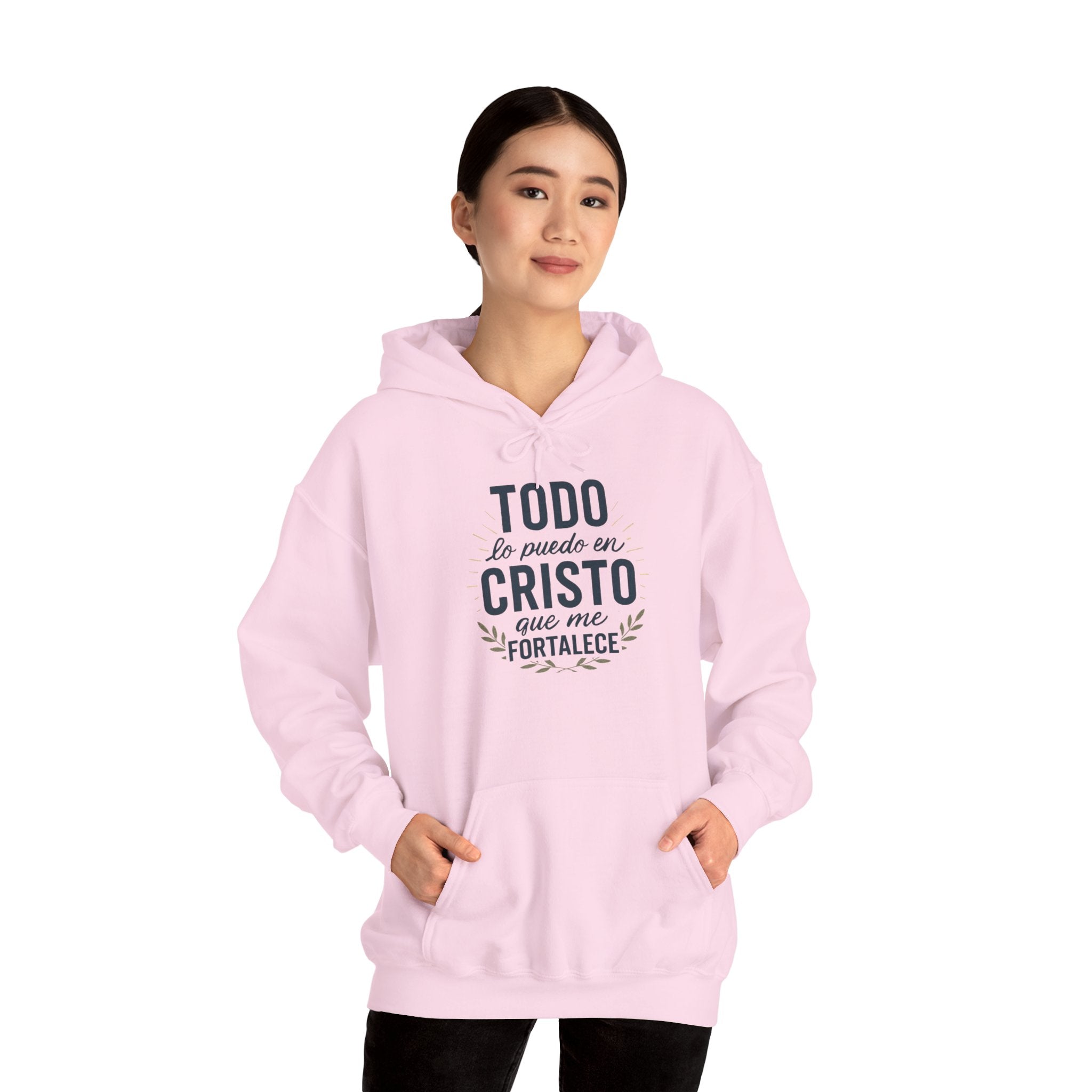 Christian Hoodie - "Todo lo puedo en Cristo" / "Dios te bendiga" Inspirational Spanish Pullover