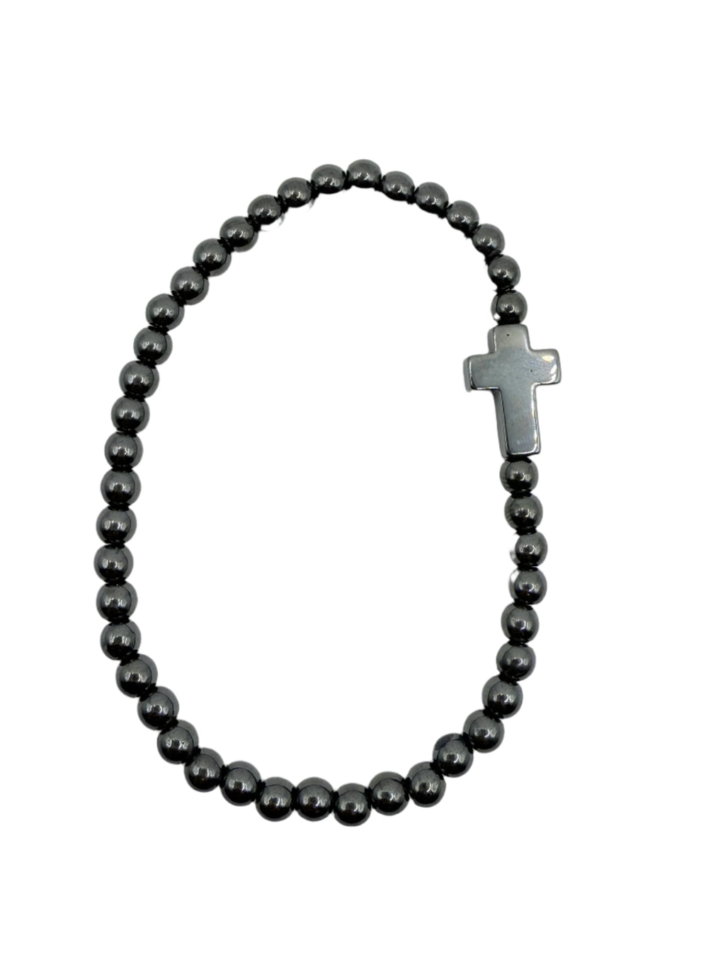 Faith & Steel: Metallic Cross Bracelet