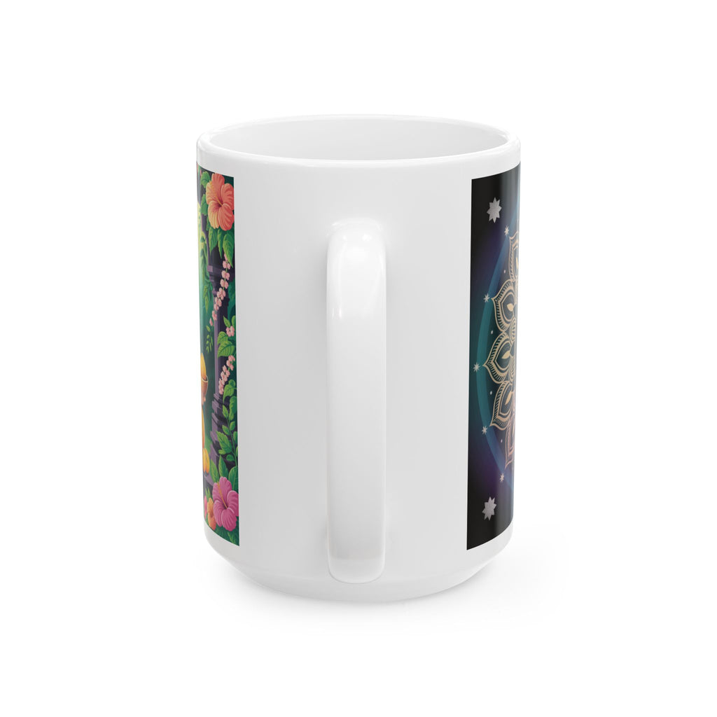 Spiritual Ganesh Ceramic Mug, Meditation Gift, Indian Art Mug, Home Decor, Tea Coffee Cup, Festival Gift Idea