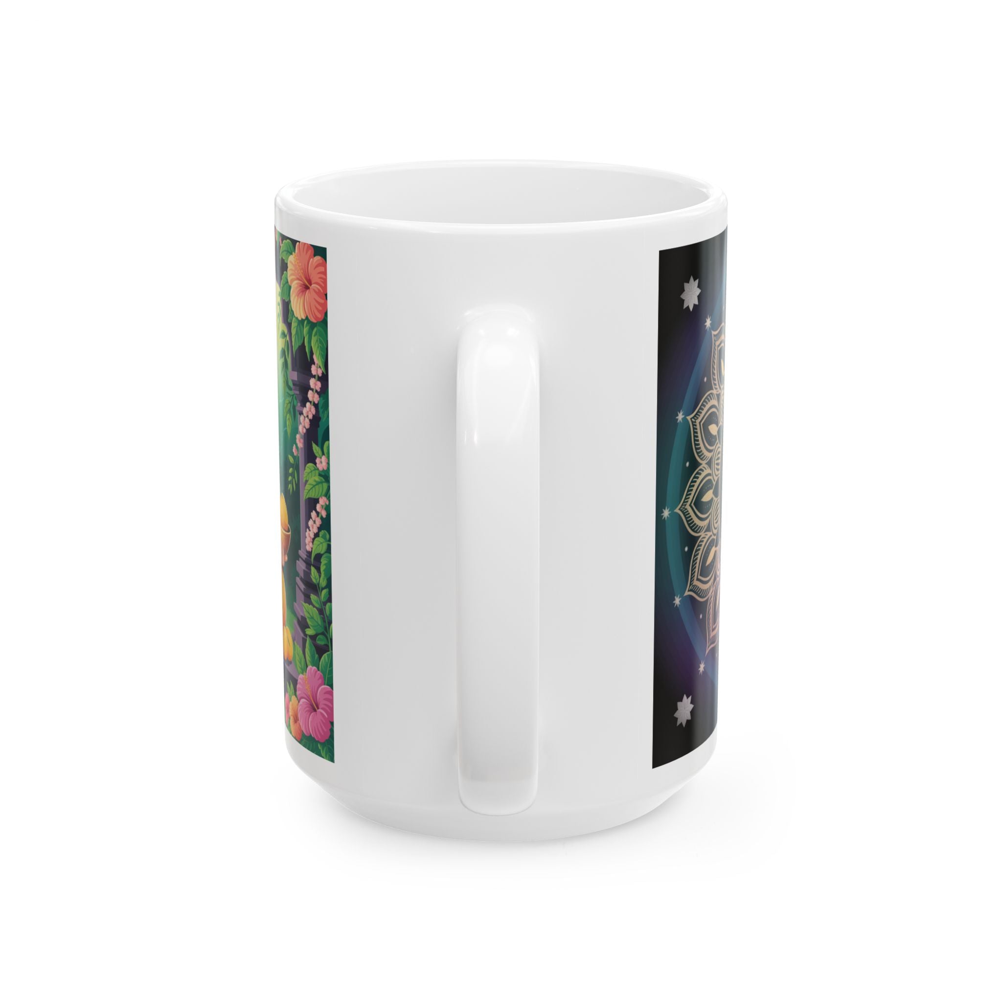 Spiritual Ganesh Ceramic Mug, Meditation Gift, Indian Art Mug, Home Decor, Tea Coffee Cup, Festival Gift Idea