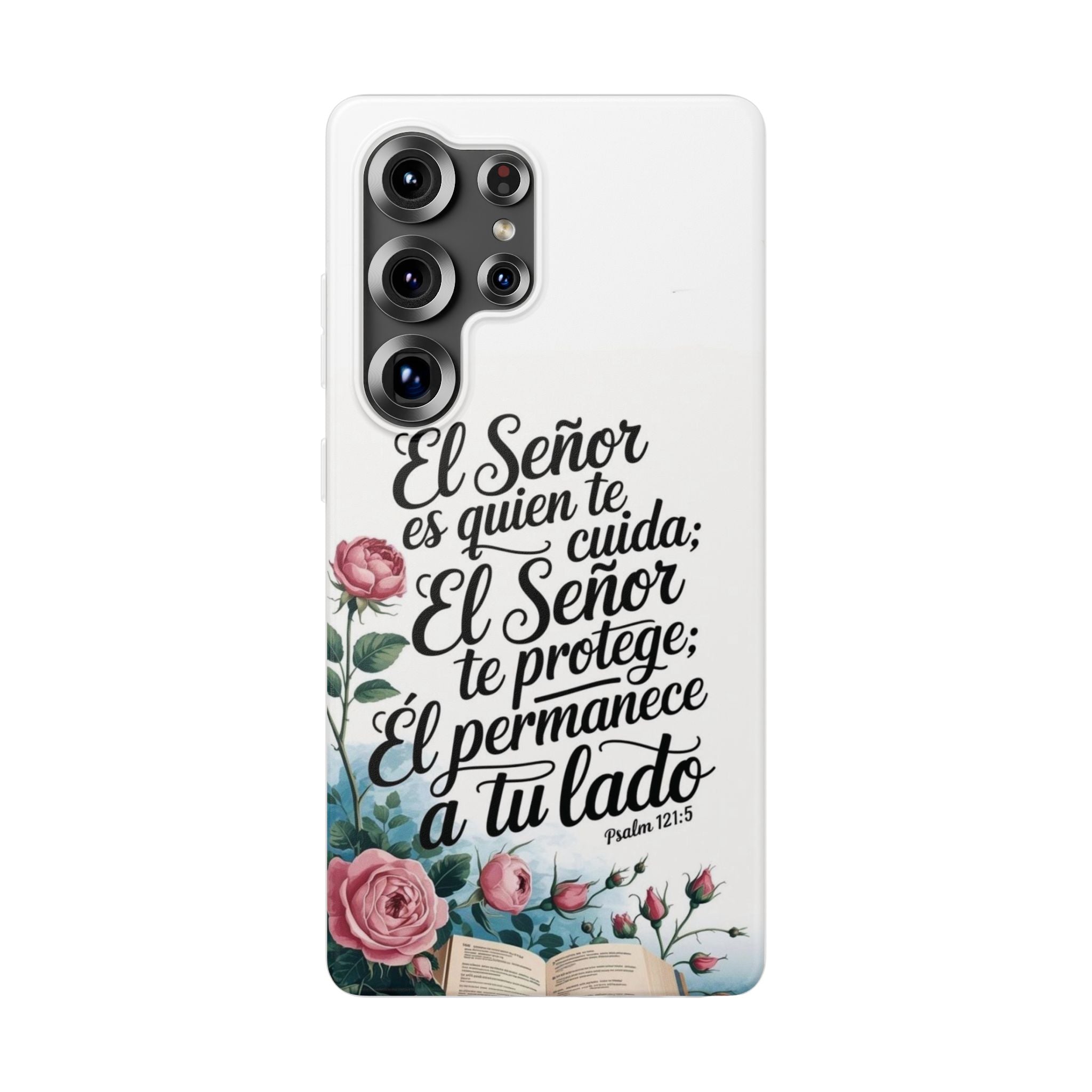 Inspirational Phone Case with Psalm 121:5 Quote, Flexi Case for Protection, Bible Verse Case, Gift for Faith Lovers, Spiritual Décor