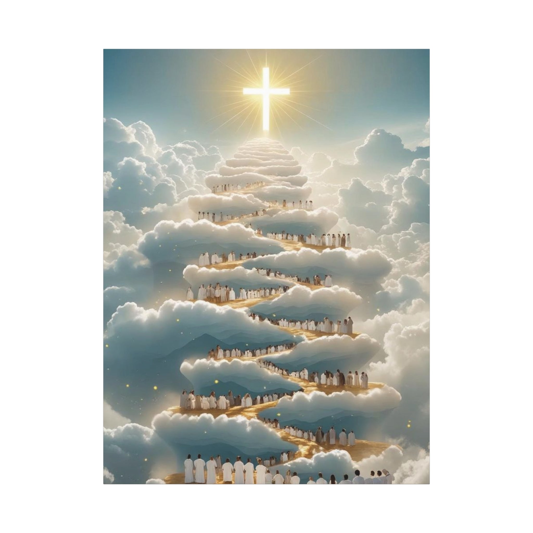 Heavenly Cloud Canvas Art, Spiritual Wall Decor, Christian Home Accent, Inspirational Gift, Faith-Inspired Artwork