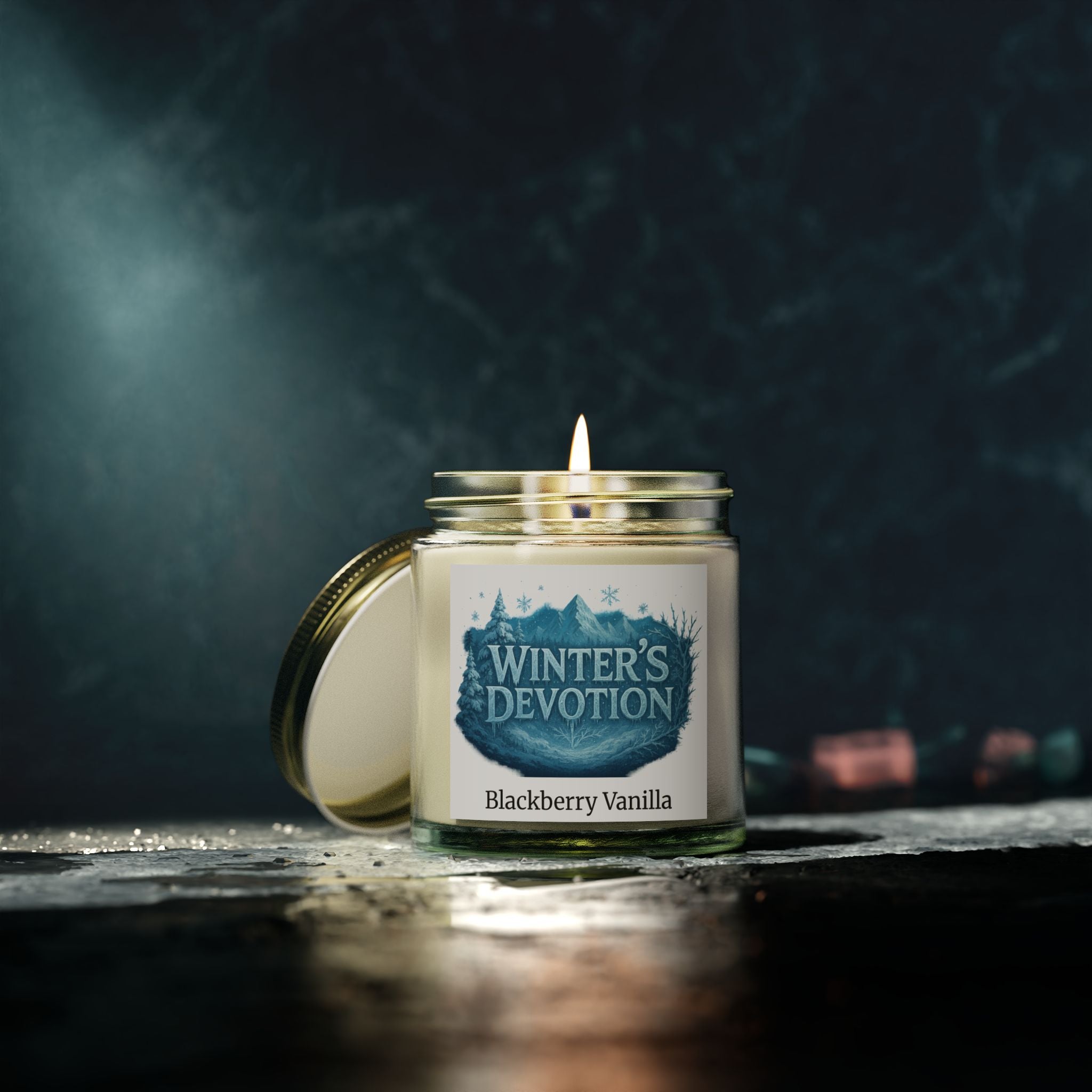 Winter's Devotion Scented Candles, Cozy Home Decor, Aromatherapy Gift, Blackberry Vanilla, Hand-poured Soy Candle