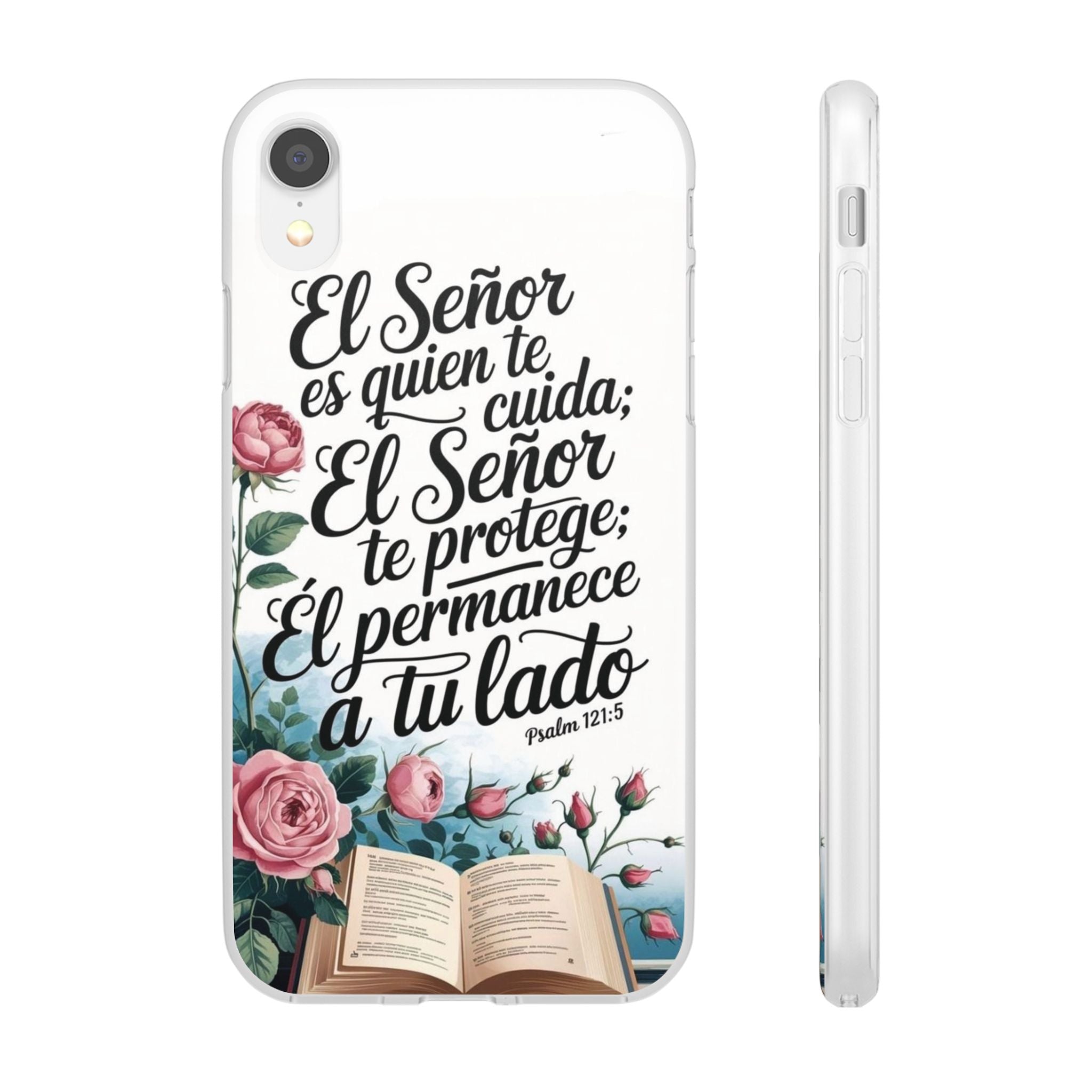 Inspirational Phone Case with Psalm 121:5 Quote, Flexi Case for Protection, Bible Verse Case, Gift for Faith Lovers, Spiritual Décor