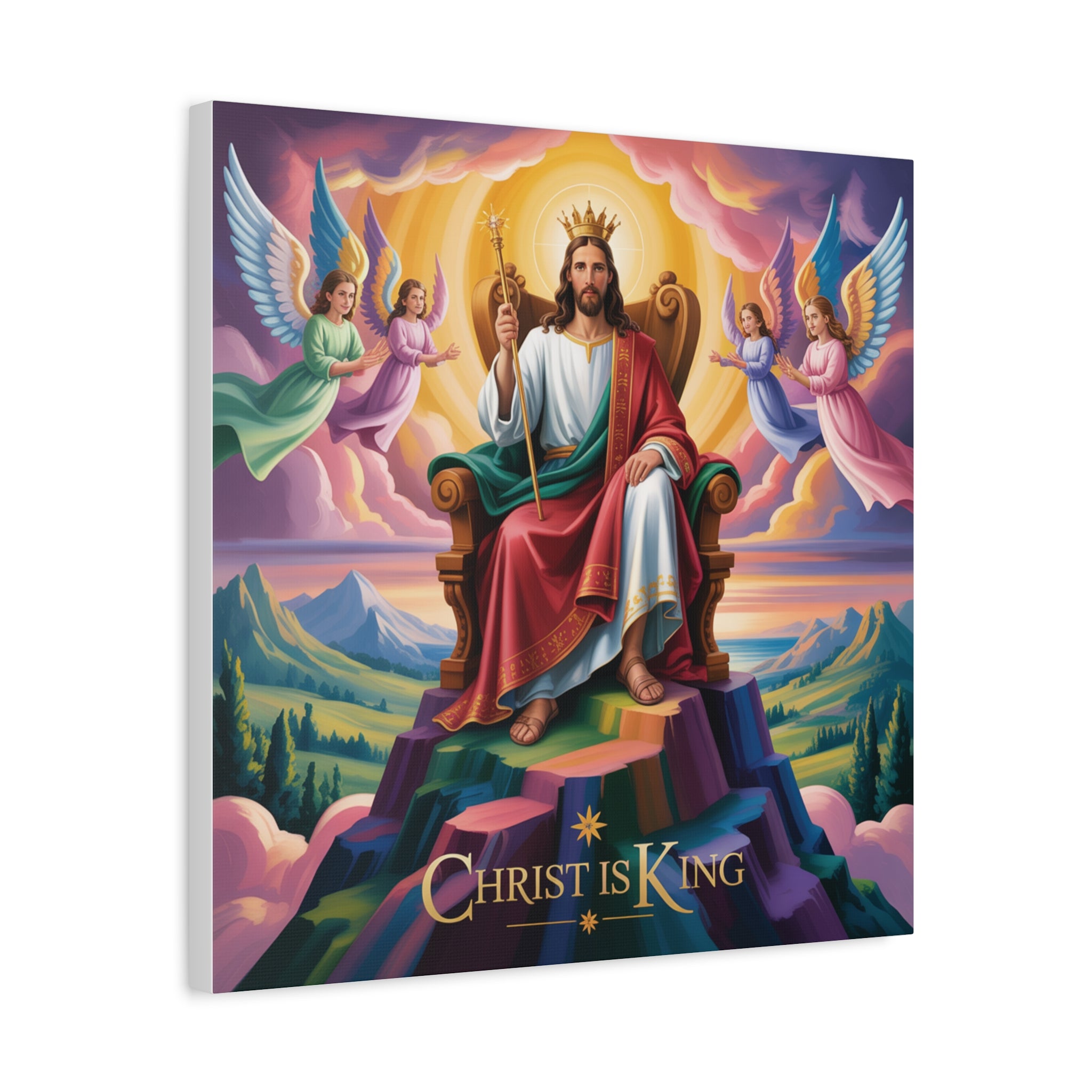 Christ is King Matte Canvas Wall Art, Religious Home Decor, Inspirational Artwork, Christian Gift, Uplifting Wall Decor