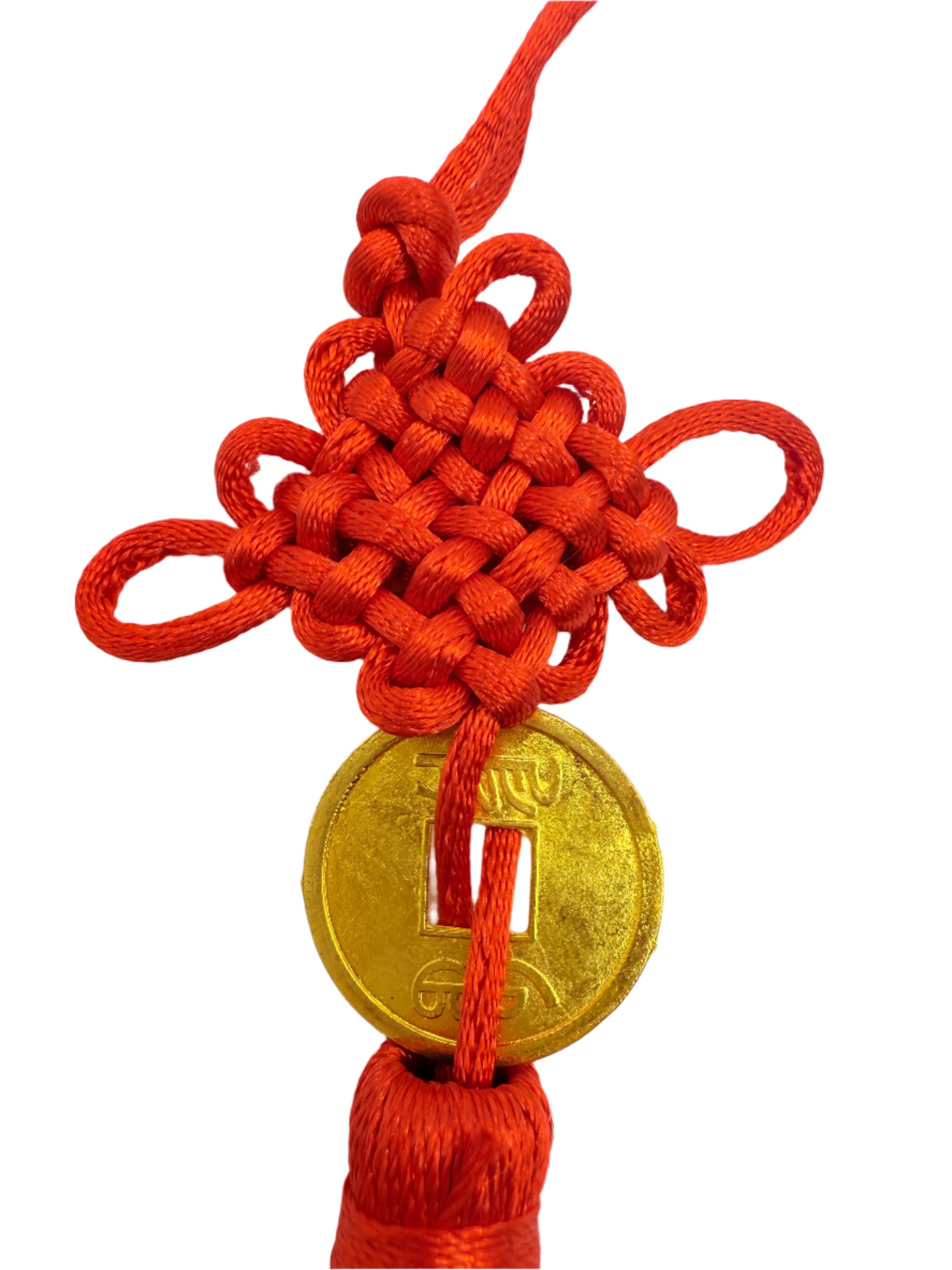 Chinese Knot with a Lucky Coin and Tassel For Home Business Car