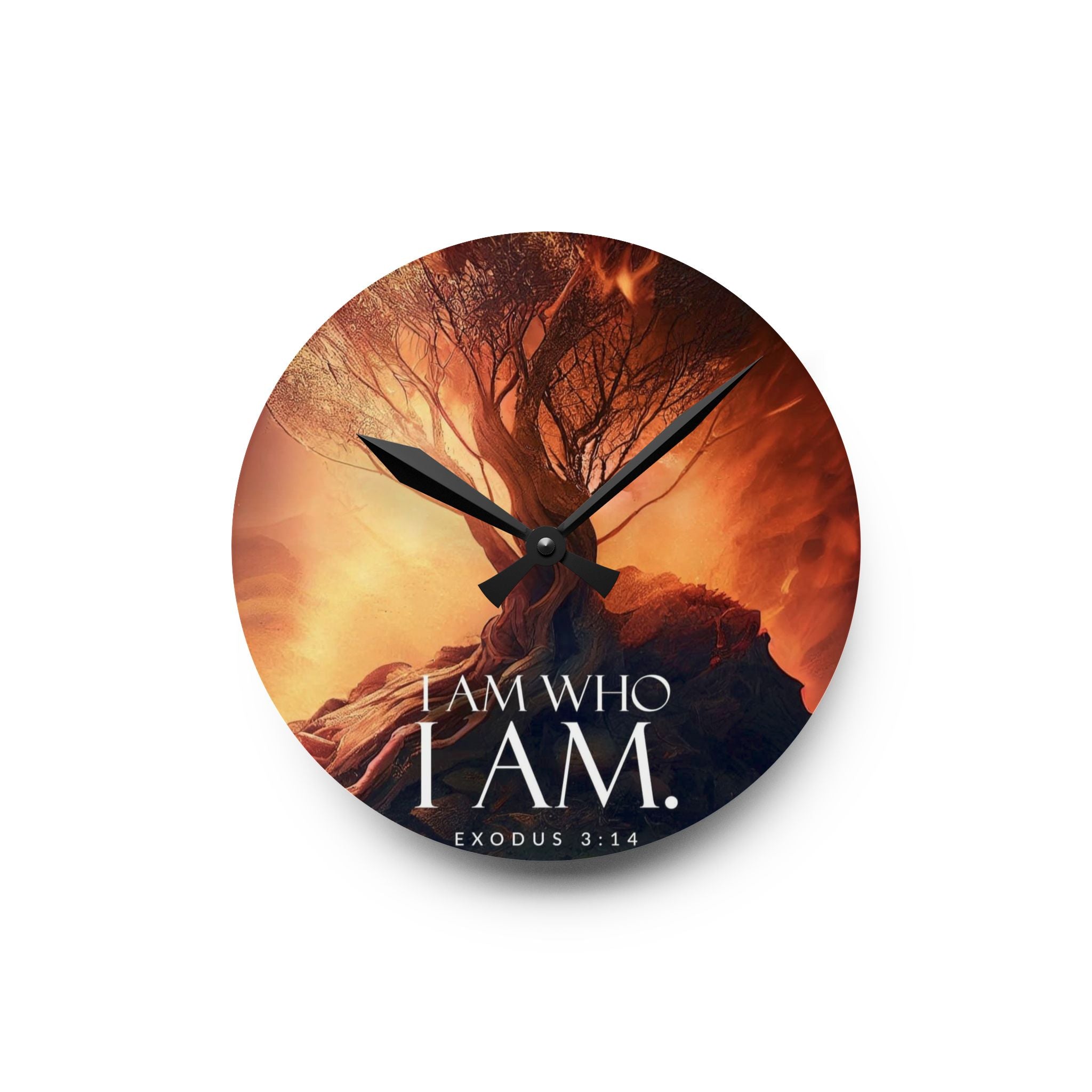 Exquisite Acrylic Wall Clock - "I Am Who I Am" Design, Inspirational Decor, Christian Gift, Unique Home Accent, Modern Scripture Wall Art