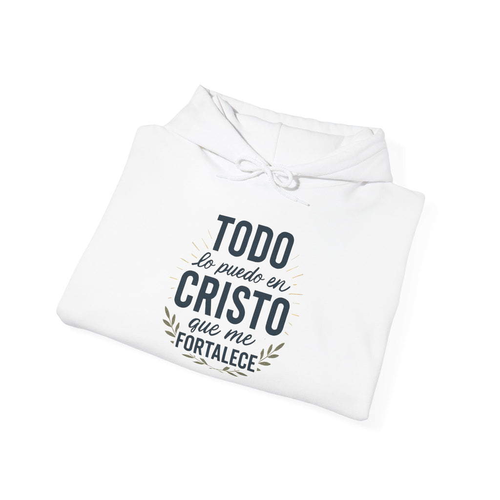 Christian Hoodie - "Todo lo puedo en Cristo" / "Dios te bendiga" Inspirational Spanish Pullover