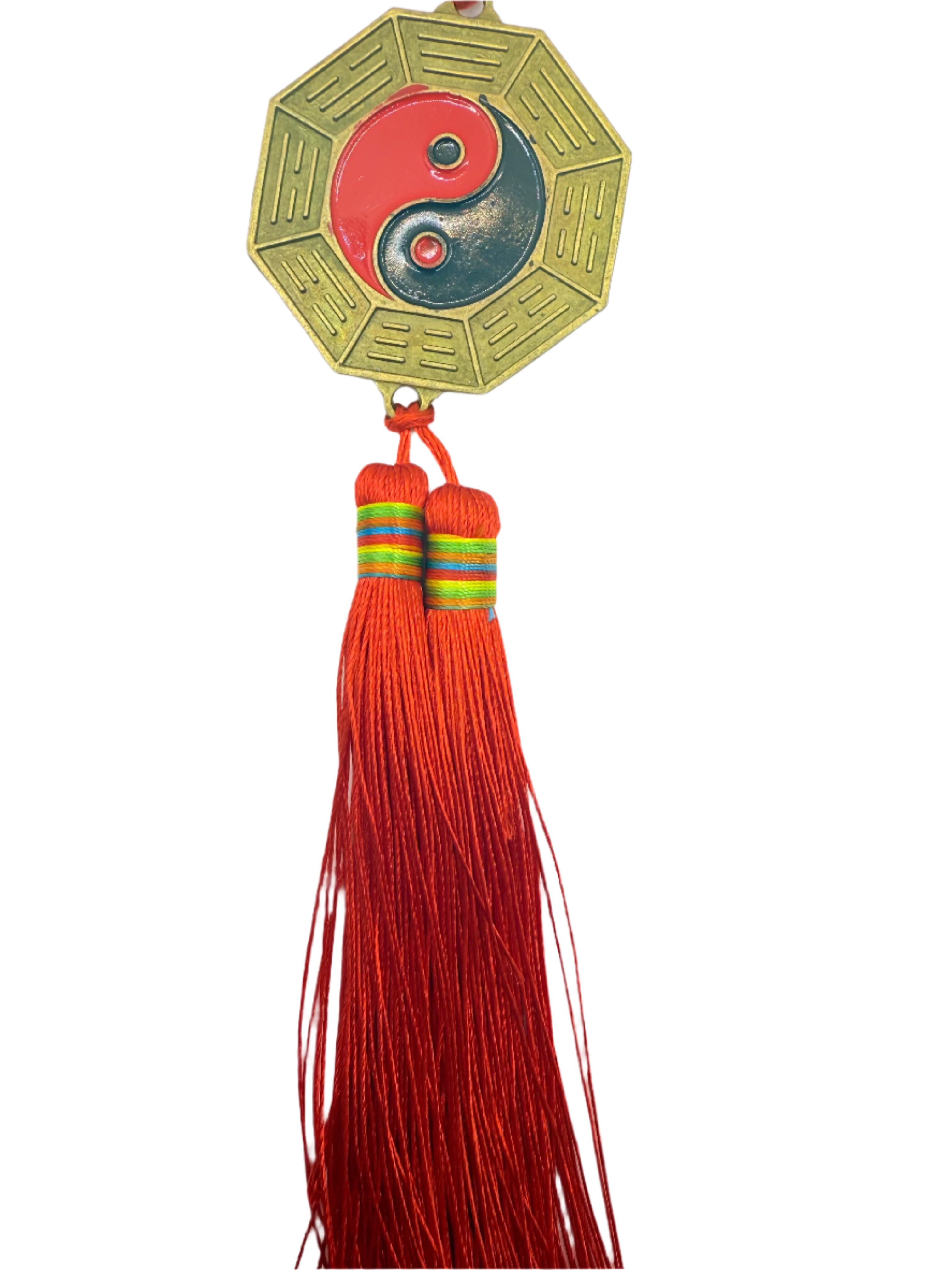 Feng Shui Bagua Mirror Chinese Knot Red Tassel For Home & Business
