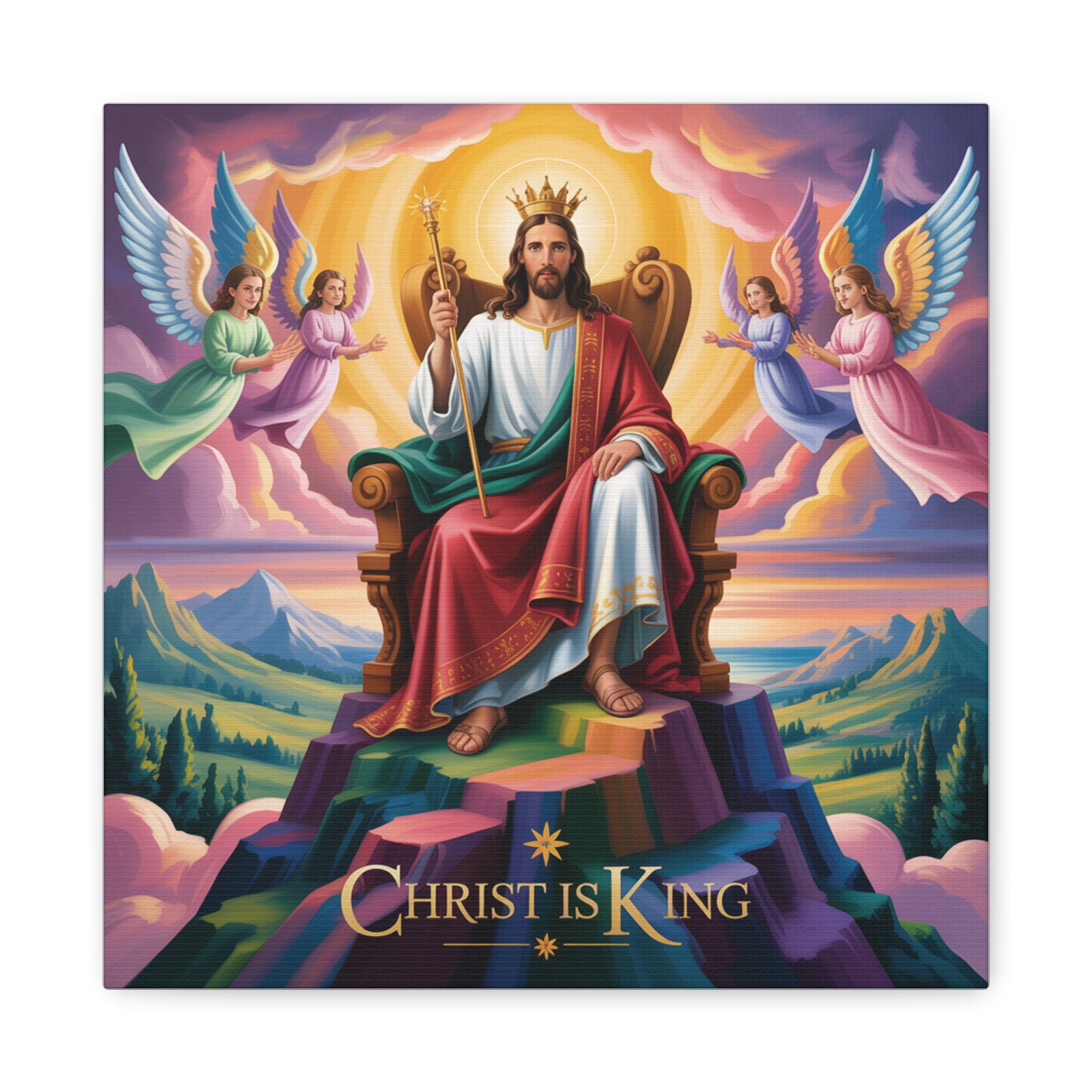Christ is King Matte Canvas Wall Art, Religious Home Decor, Inspirational Artwork, Christian Gift, Uplifting Wall Decor