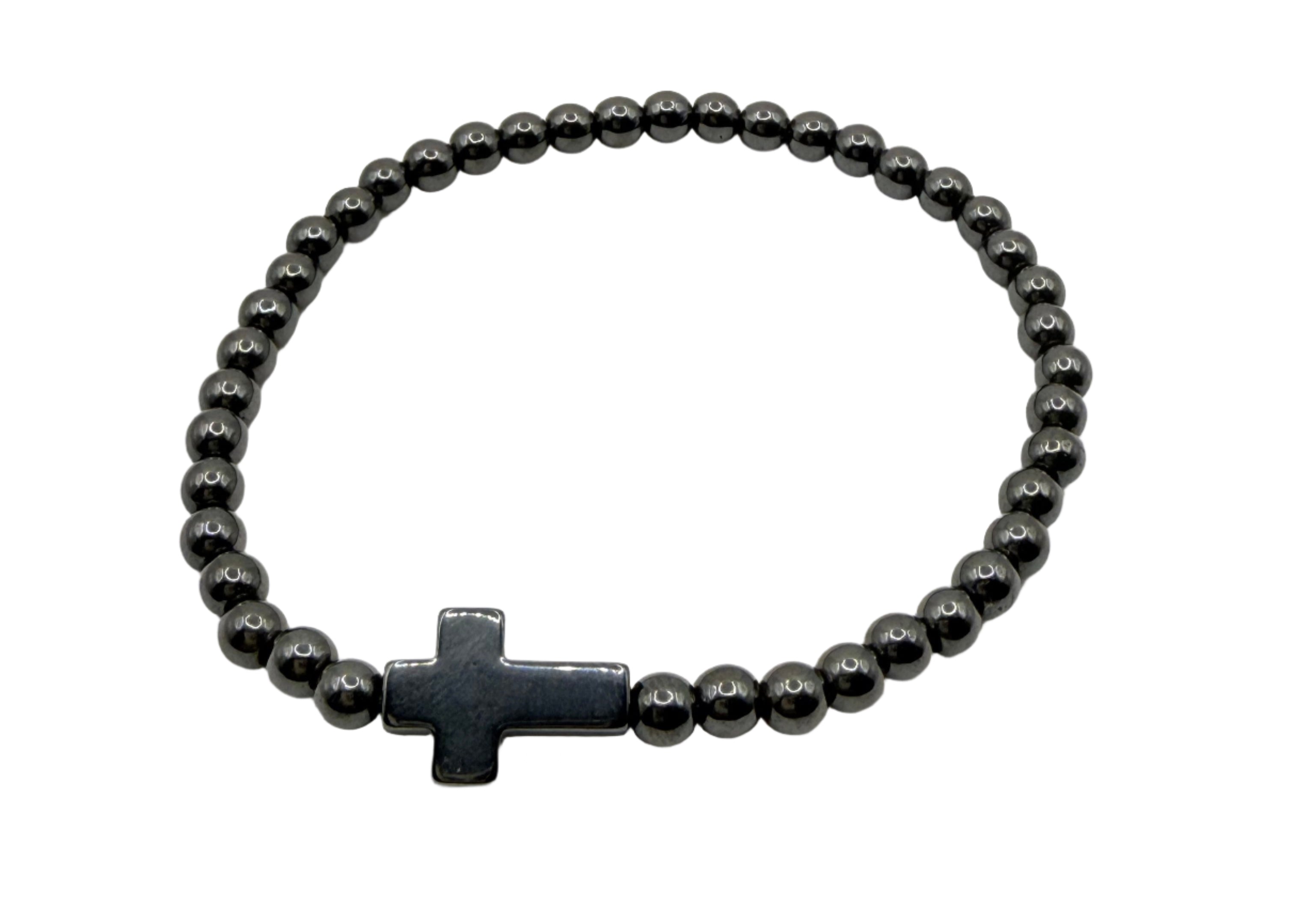 Faith & Steel: Metallic Cross Bracelet