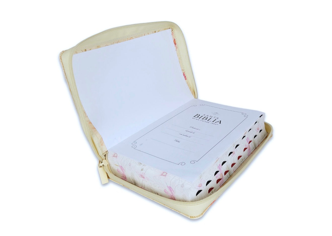 Biblia con Cierre Letra Gigante Manual 14 puntos RV1960 imit piel sabiduría con índice y canto floral