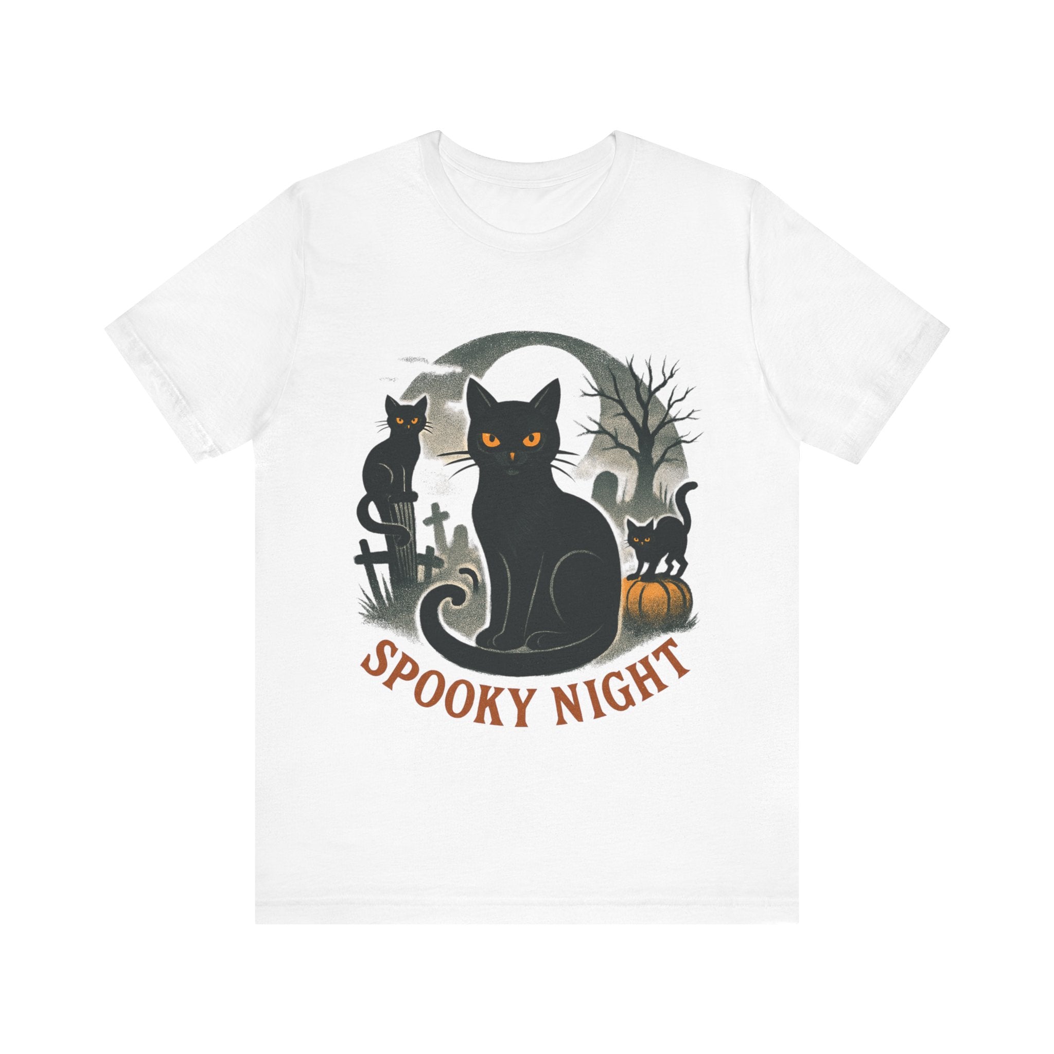 Halloween Black Cat Tee Unisex Jersey Short Sleeve Tee