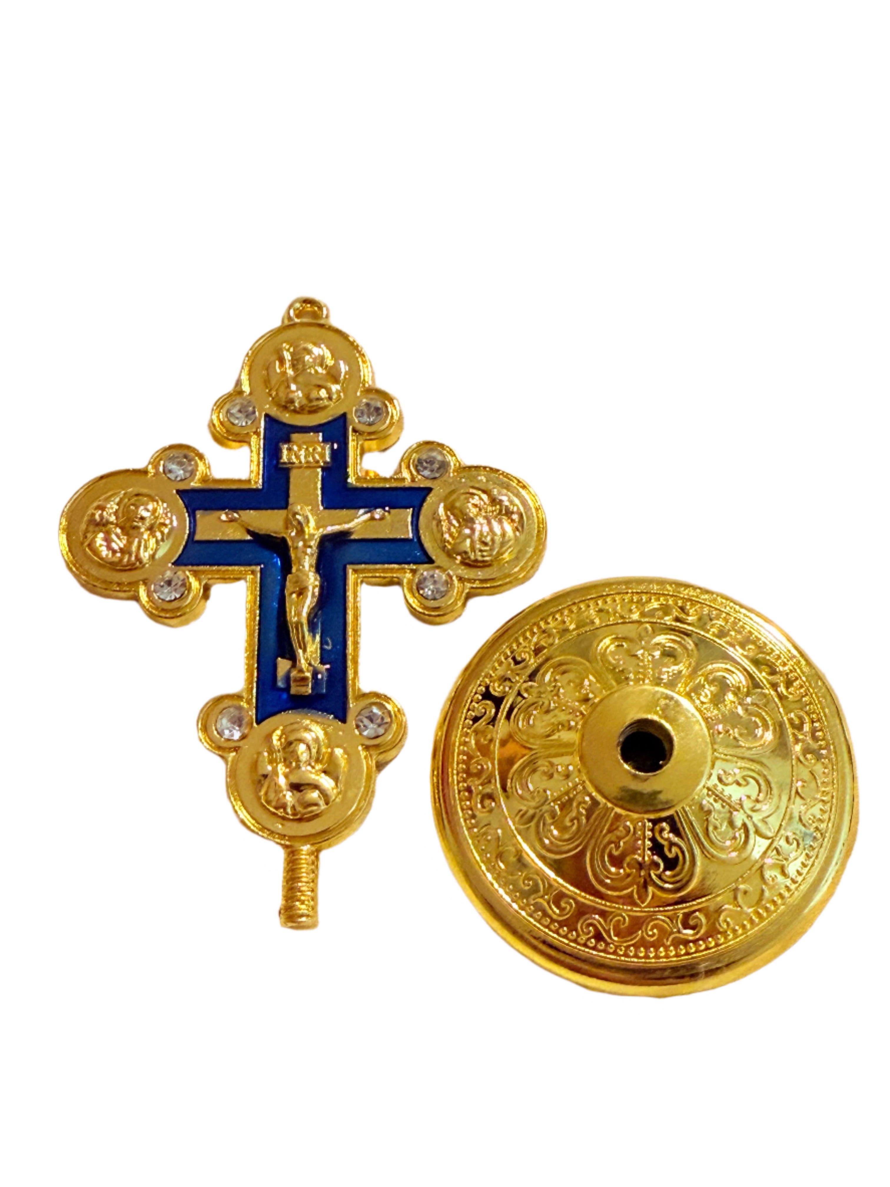 Metal Crucifix 3 Inches/ Metal Cross, Plastic Base