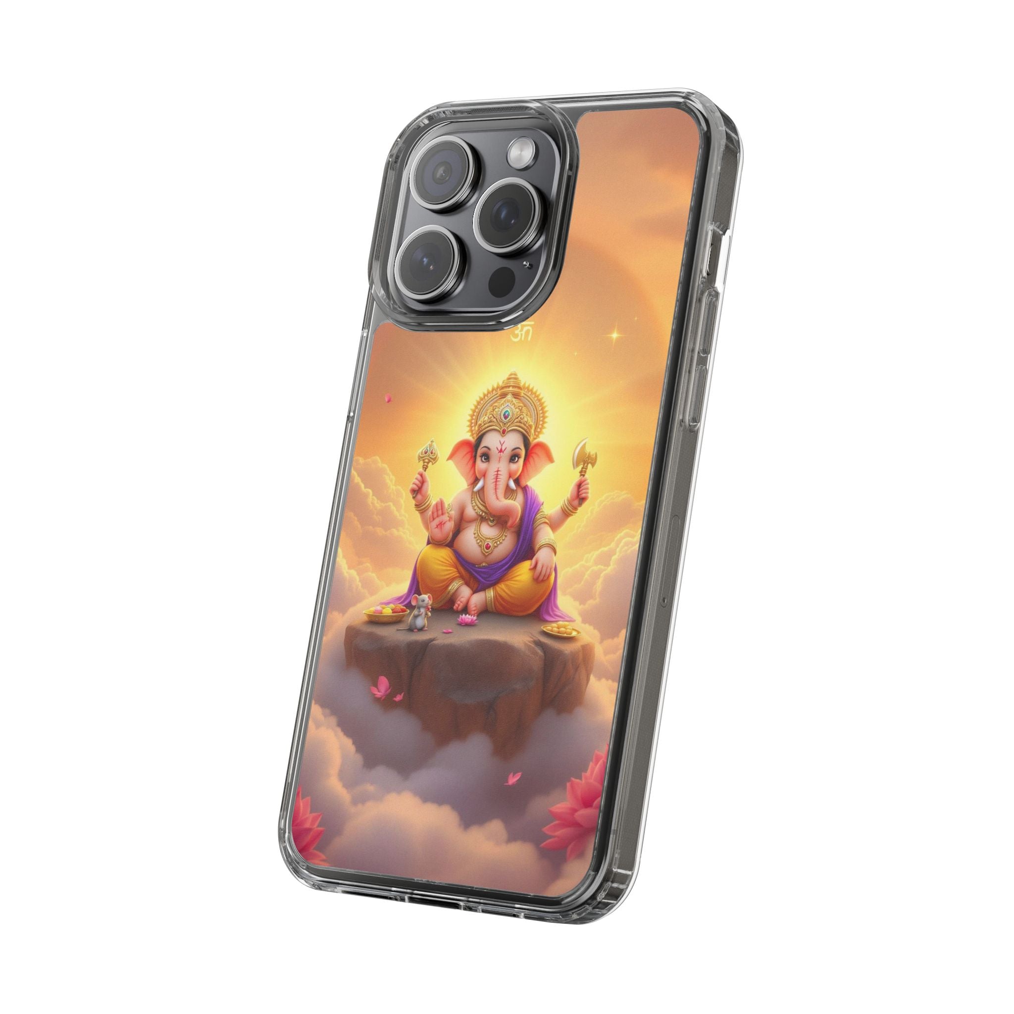Ganesh Clear Phone Case, Spiritual iPhone Cover, Hindu God Phone Protector, Gift for Her, Boho Phone Accessories