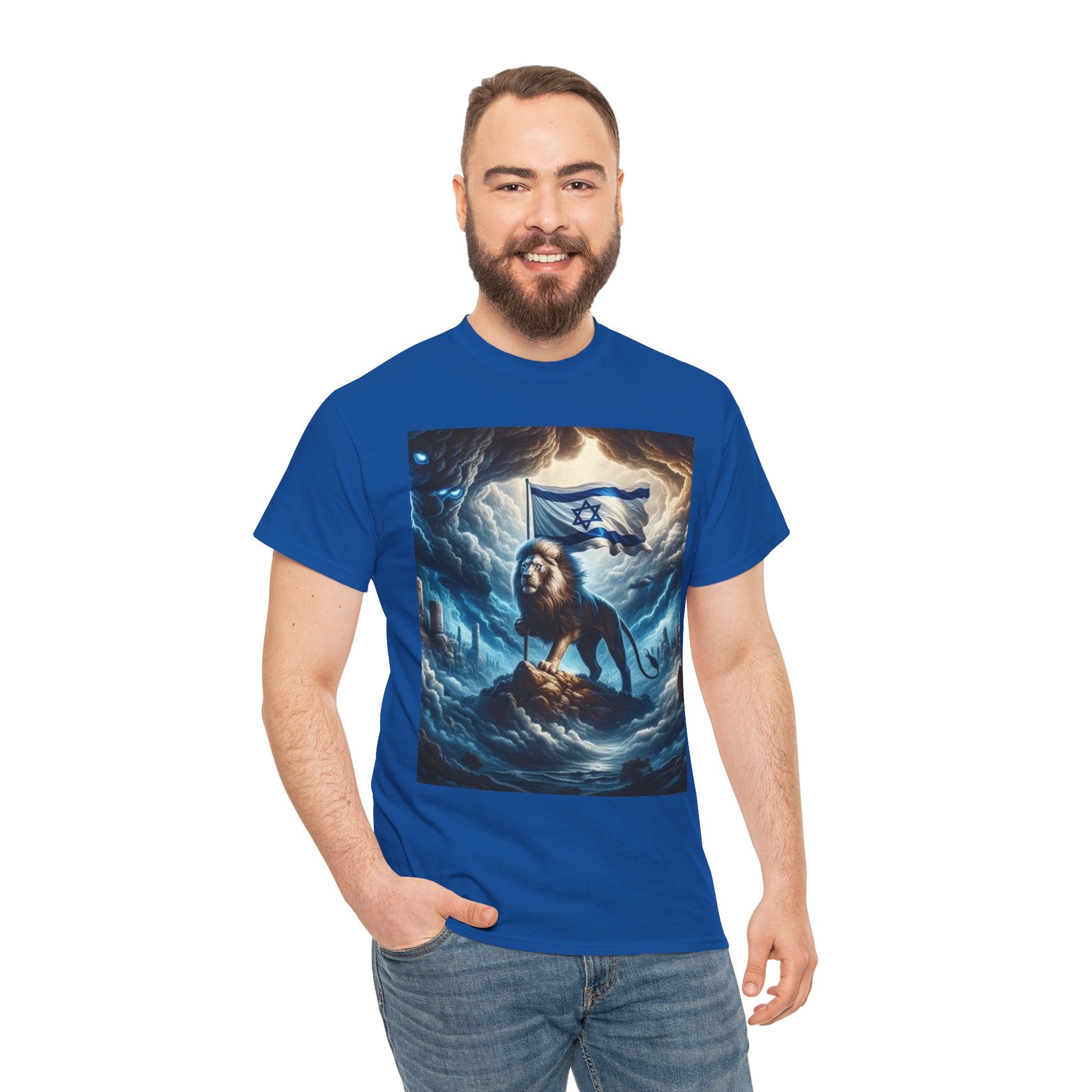Majestic Lion Unisex Heavy Cotton Tee - Inspirational Apparel, Gift for Animal Lovers, Graphic Tee, Unique T-Shirt, Casual Wear