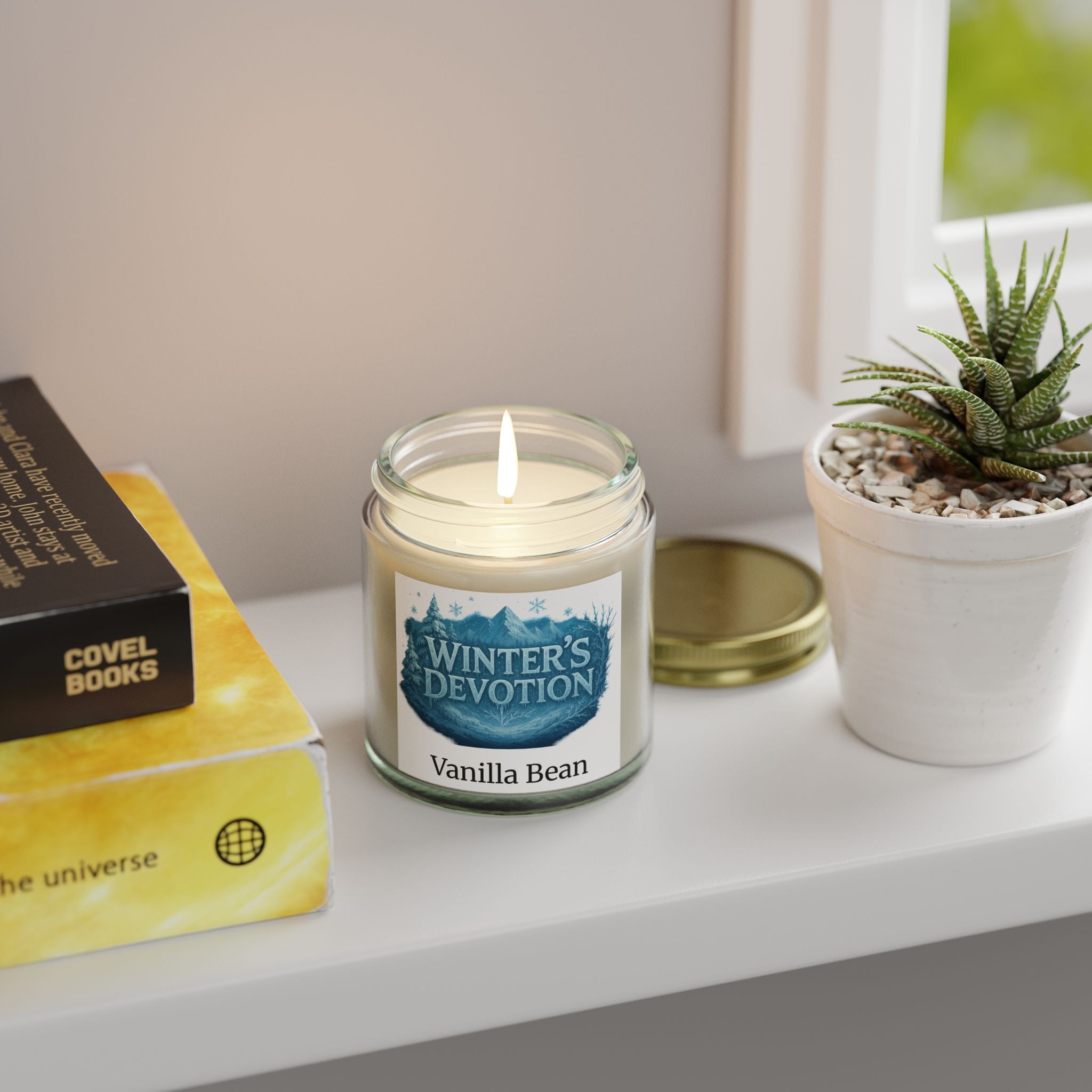 Warm Winter's Devotion Scented Candle - Coconut Apricot Wax, Cozy Home Fragrance, Gift for Holidays, Relaxation