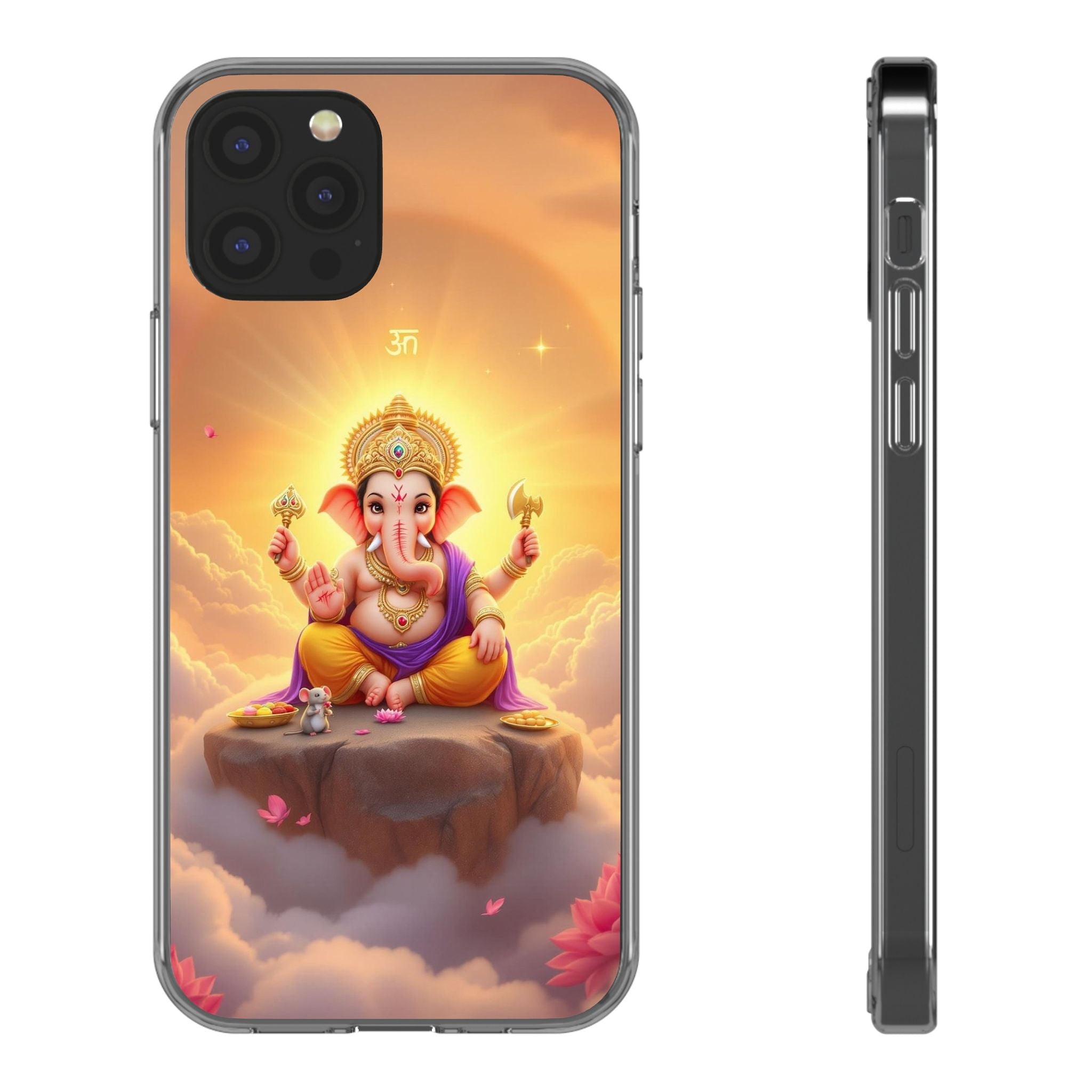 Ganesh Clear Phone Case, Spiritual iPhone Cover, Hindu God Phone Protector, Gift for Her, Boho Phone Accessories