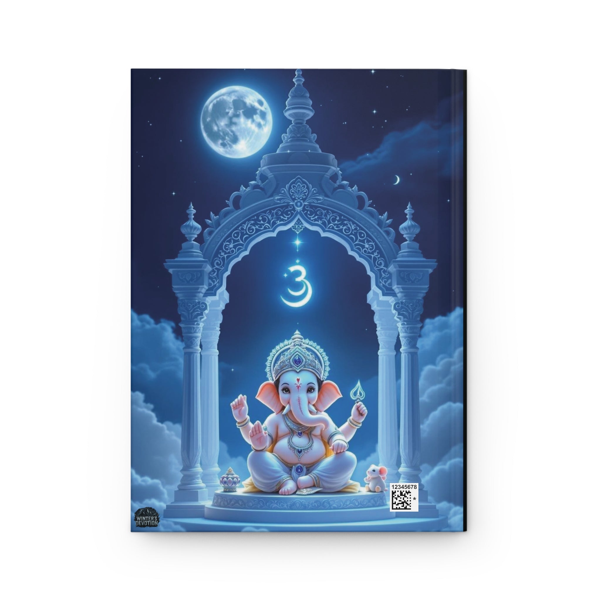 Spiritual Hardcover Journal with Ganesha Art, Meditation Notepad, Gift for Yoga Lovers, Hindu Home Decor, Inspirational Writing