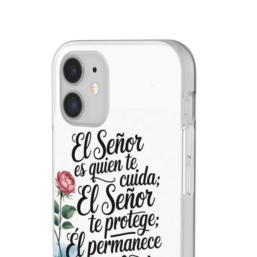 Inspirational Phone Case with Psalm 121:5 Quote, Flexi Case for Protection, Bible Verse Case, Gift for Faith Lovers, Spiritual Décor