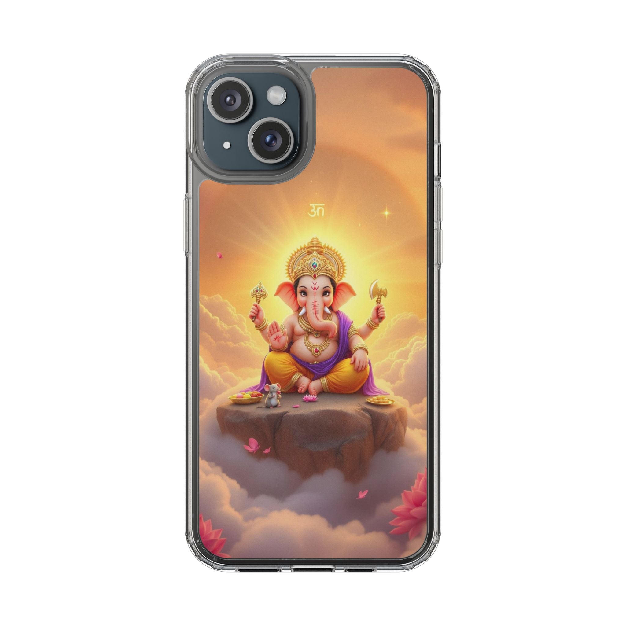 Ganesh Clear Phone Case, Spiritual iPhone Cover, Hindu God Phone Protector, Gift for Her, Boho Phone Accessories