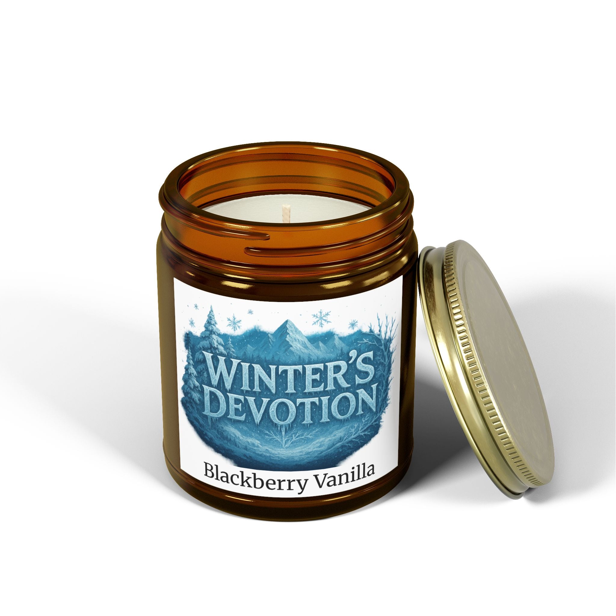 Winter's Devotion Scented Candles, Cozy Home Decor, Aromatherapy Gift, Blackberry Vanilla, Hand-poured Soy Candle