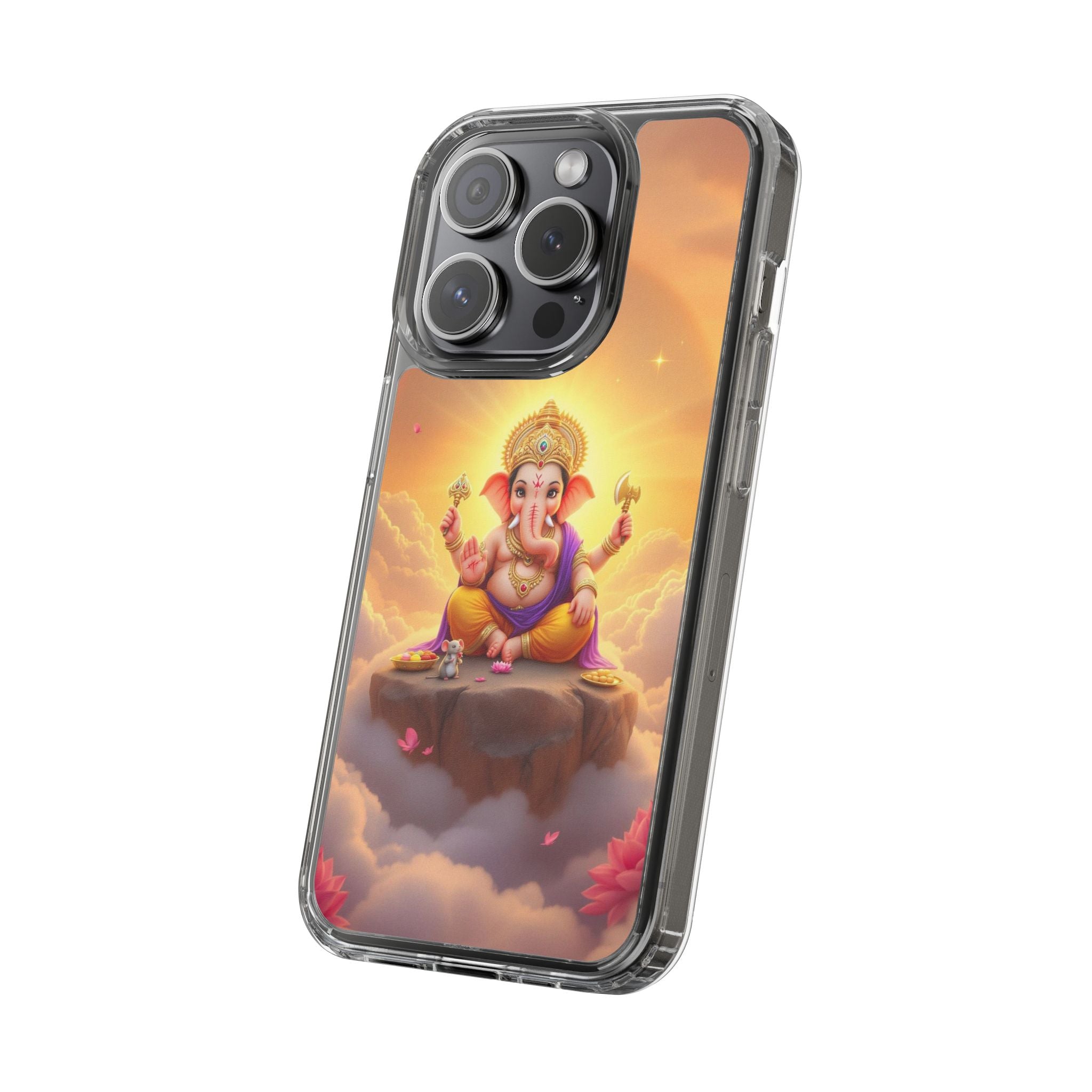 Ganesh Clear Phone Case, Spiritual iPhone Cover, Hindu God Phone Protector, Gift for Her, Boho Phone Accessories