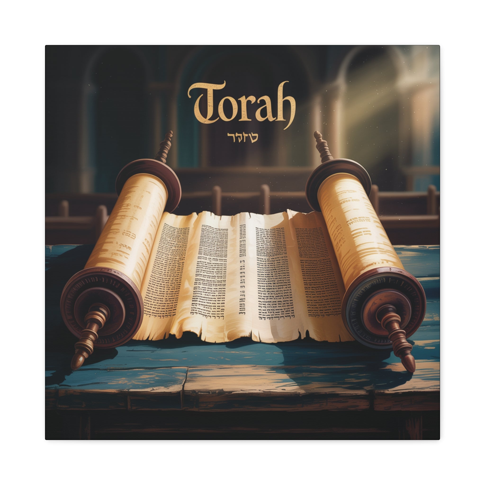 Torah Canvas Wall Art, Spiritual Home Decor, Jewish Gift, Torah Scroll Print, Religious Art, Art for Celebrations