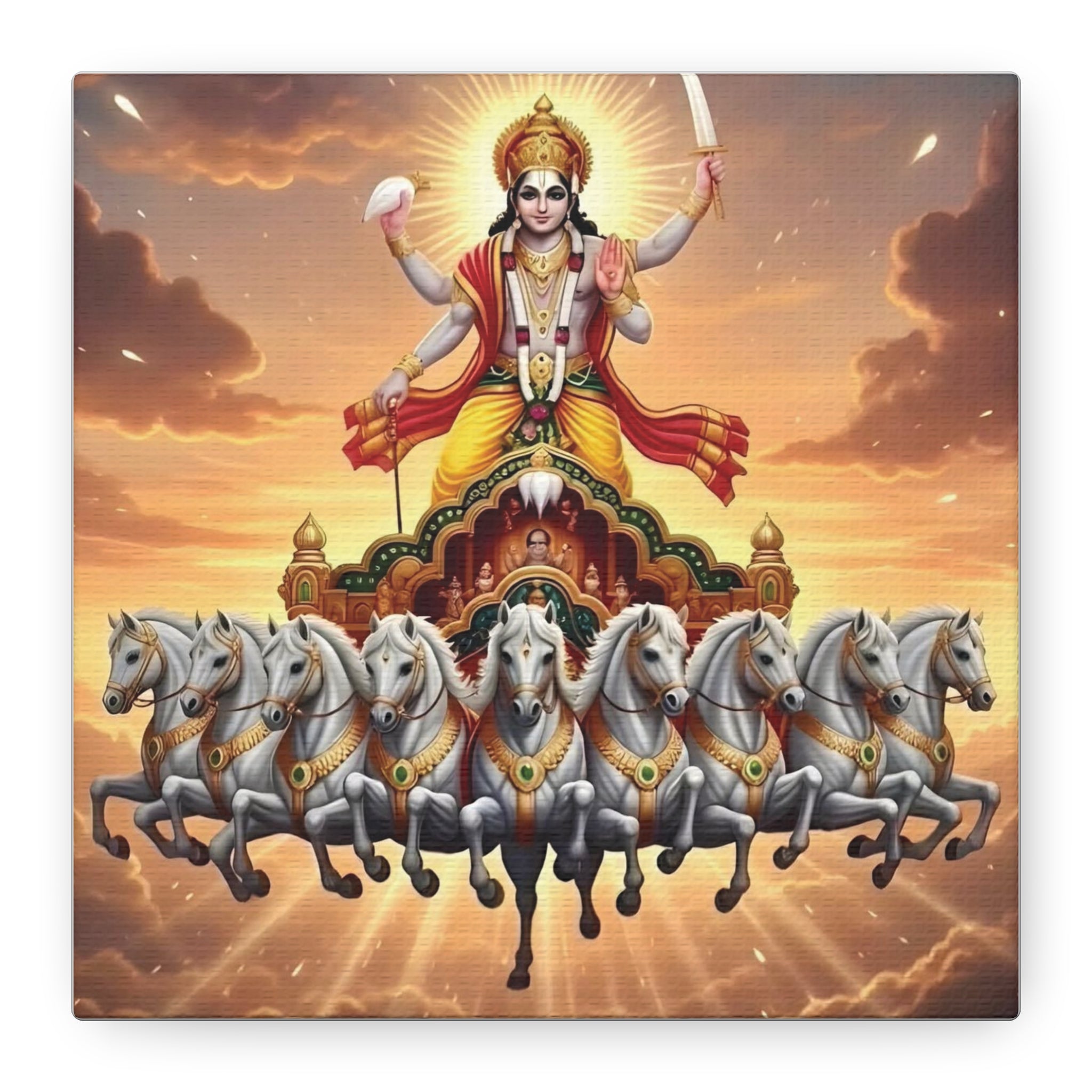 Khrisna Divine Canvas Wall Art, Home Decor, Spiritual Gift, Religious Artwork, Hindu Art