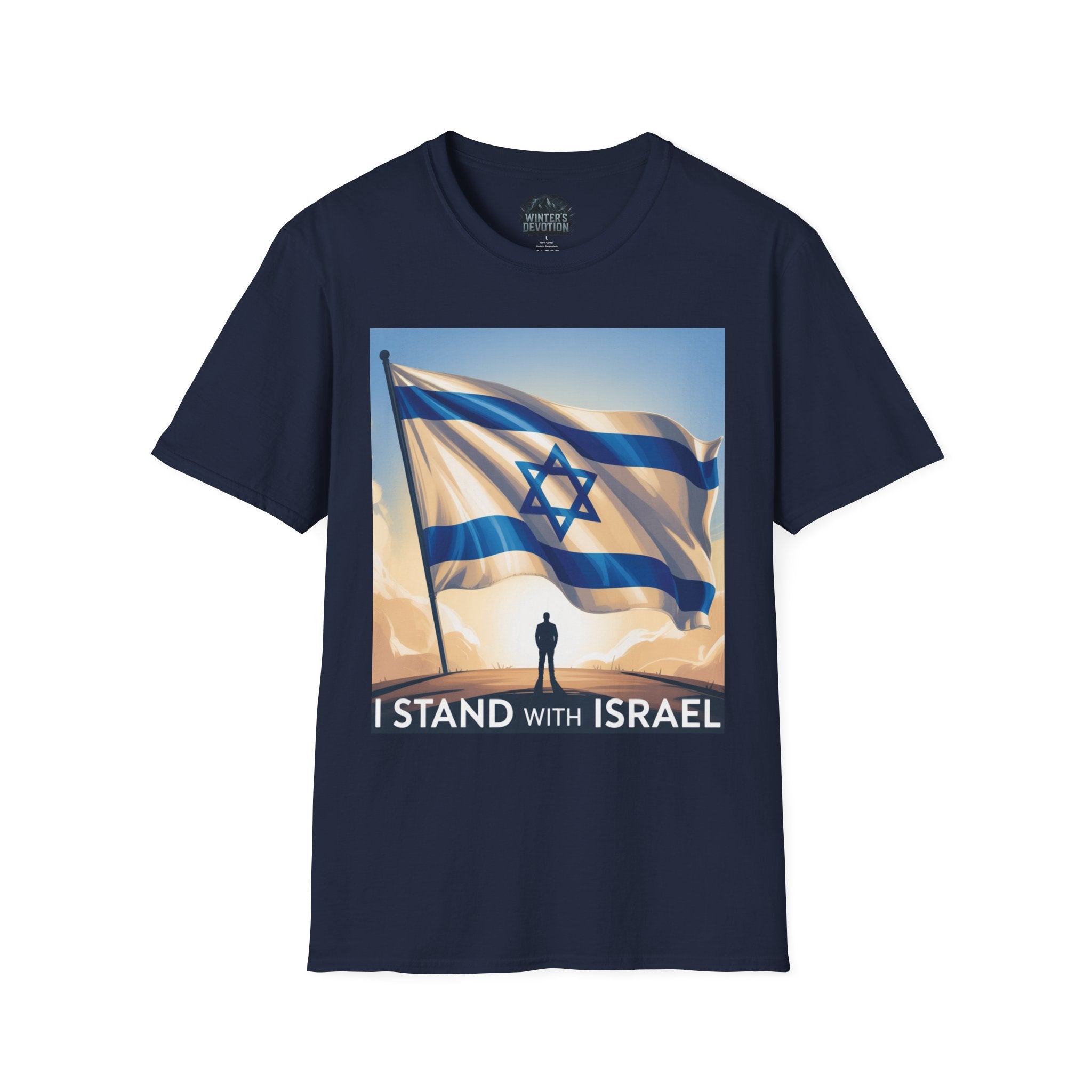 I Stand with Israel Unisex Softstyle T-Shirt, Patriotic Tee, Support Shirt, Gift for Activists, Israel Pride Apparel