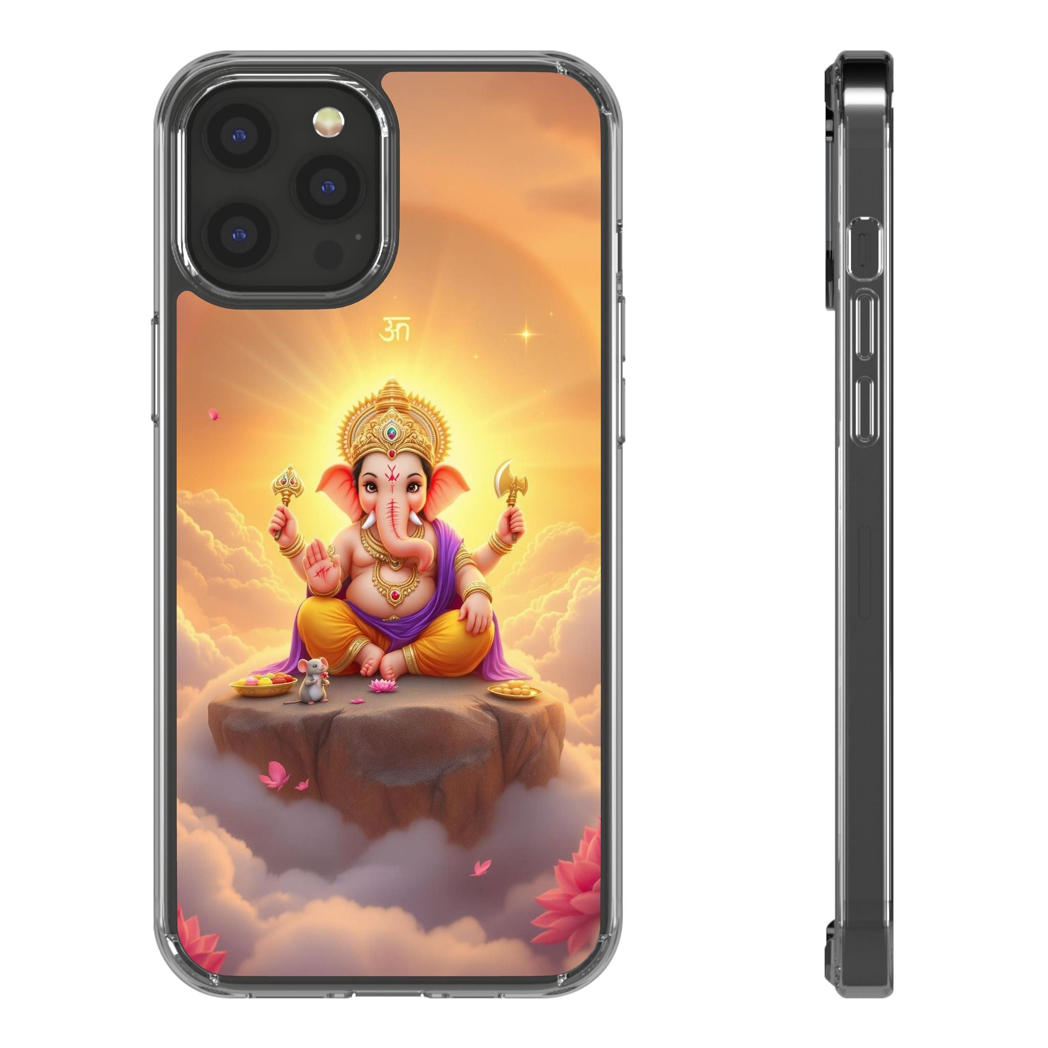 Ganesh Clear Phone Case, Spiritual iPhone Cover, Hindu God Phone Protector, Gift for Her, Boho Phone Accessories