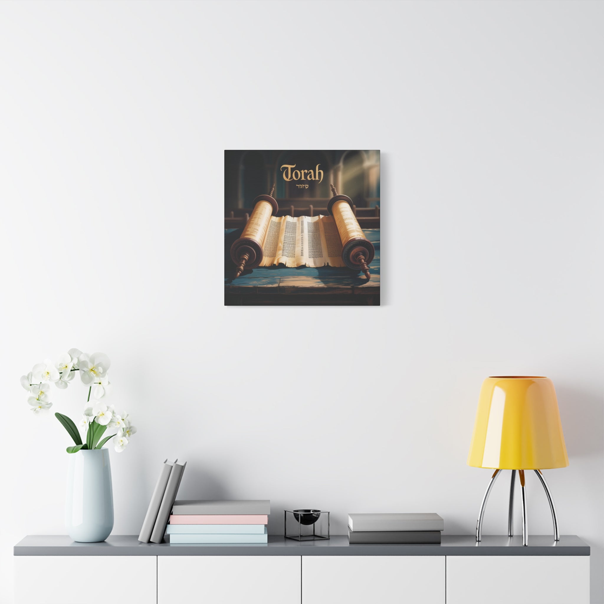 Torah Canvas Wall Art, Spiritual Home Decor, Jewish Gift, Torah Scroll Print, Religious Art, Art for Celebrations