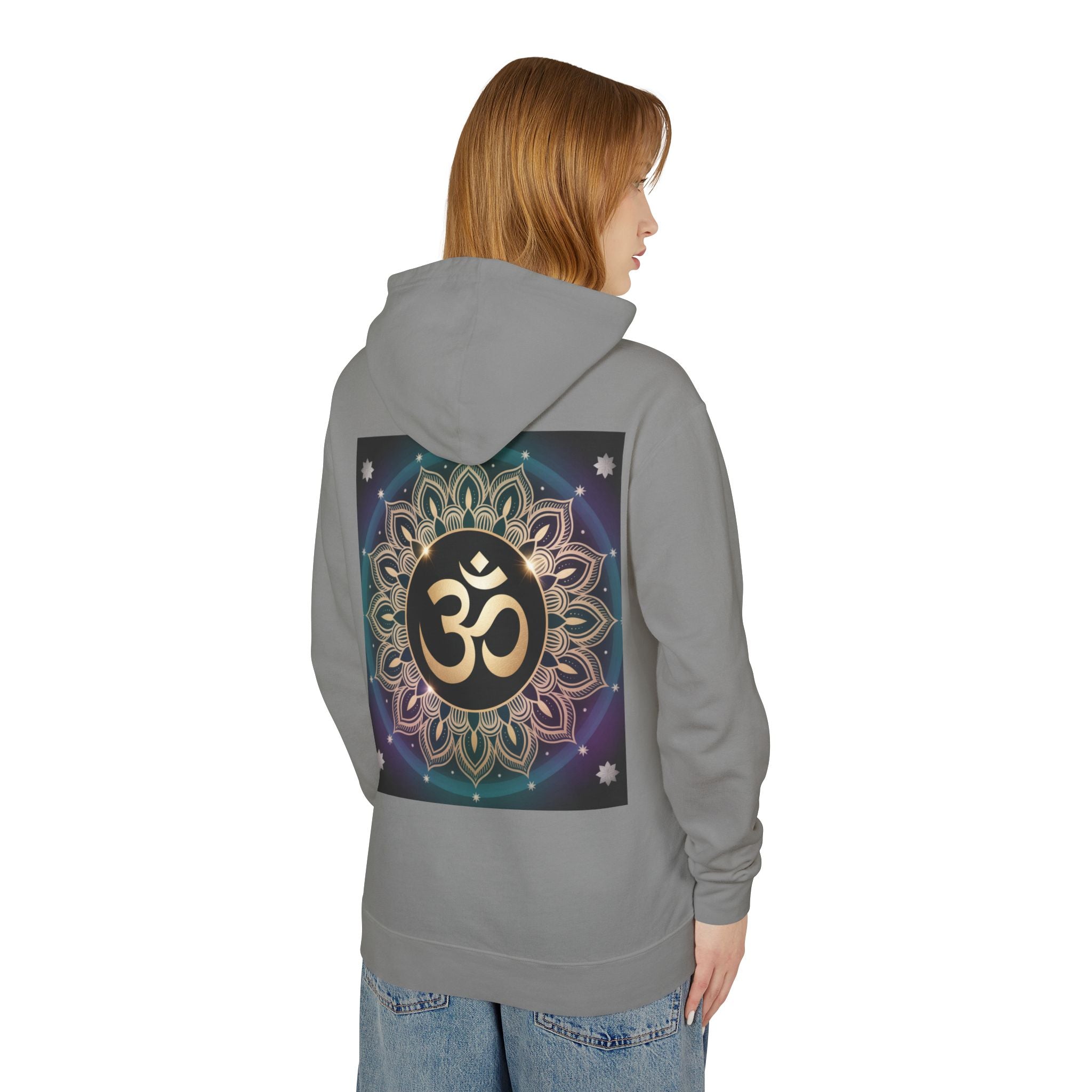 Spiritual Unisex Hoodie, Inspirational Hooded Sweatshirt, Yoga Apparel, Meditation Fashion, Ganesh and Om Design
