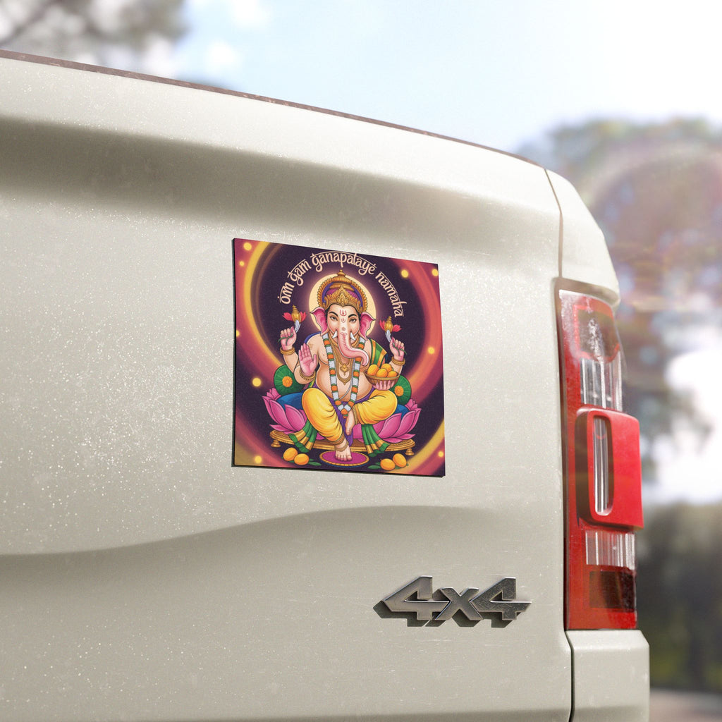 Om Ganesh Car Magnets - Spiritual Decor for Vehicles, Hindu Gift, Festival Decor, Good Luck Charm, Car Accessories