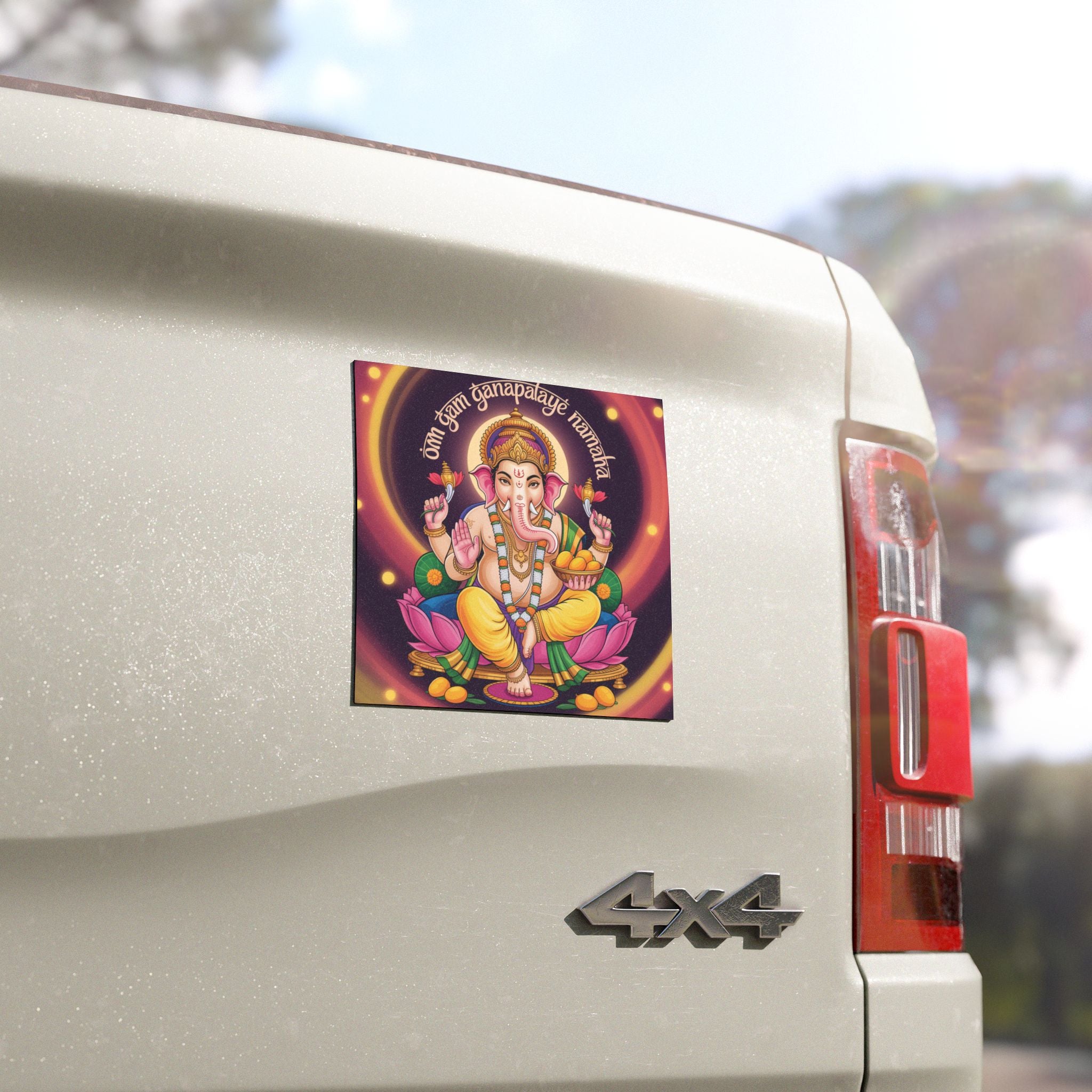 Om Ganesh Car Magnets - Spiritual Decor for Vehicles, Hindu Gift, Festival Decor, Good Luck Charm, Car Accessories