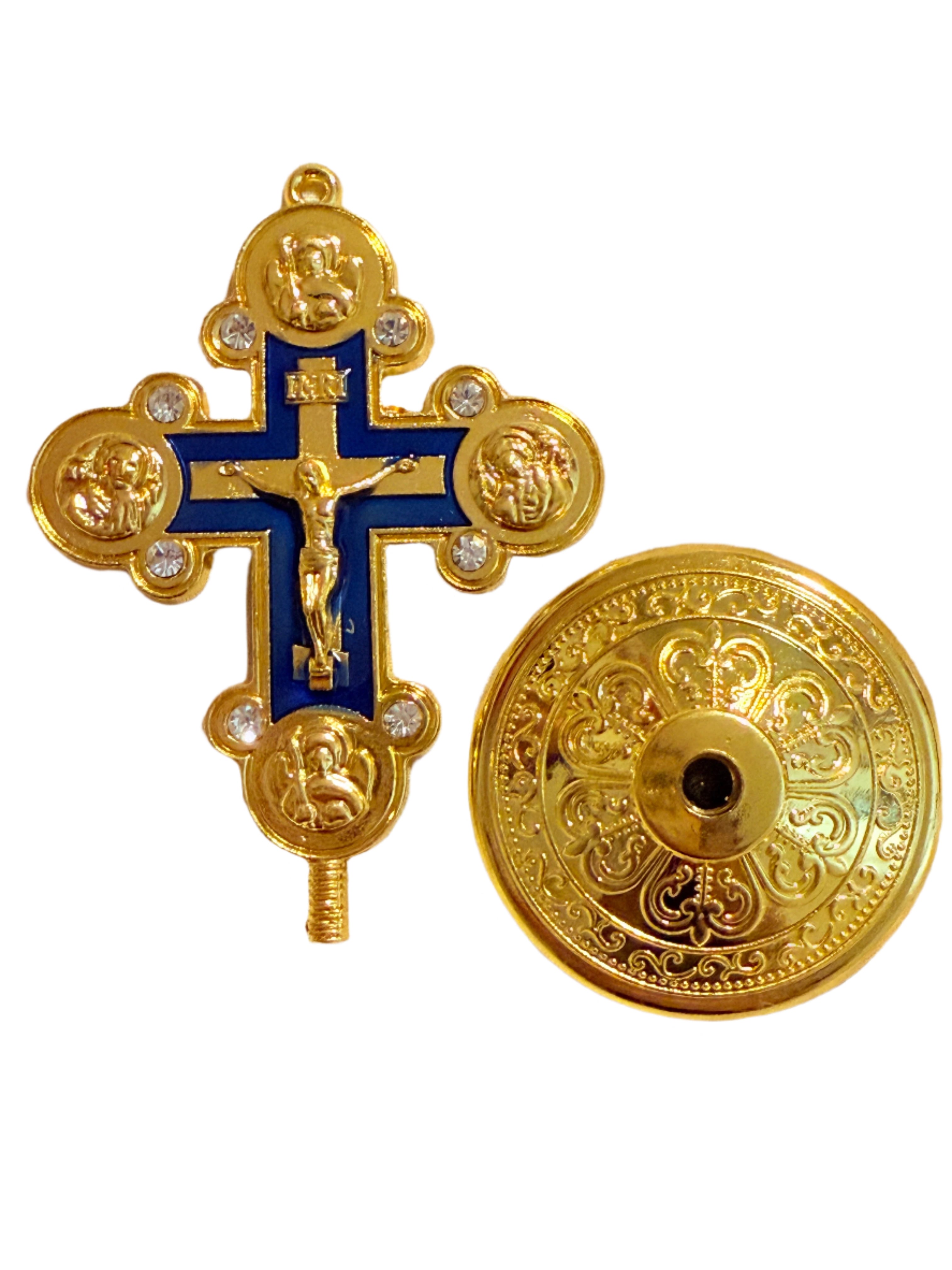 Metal Crucifix 3 Inches/ Metal Cross, Plastic Base