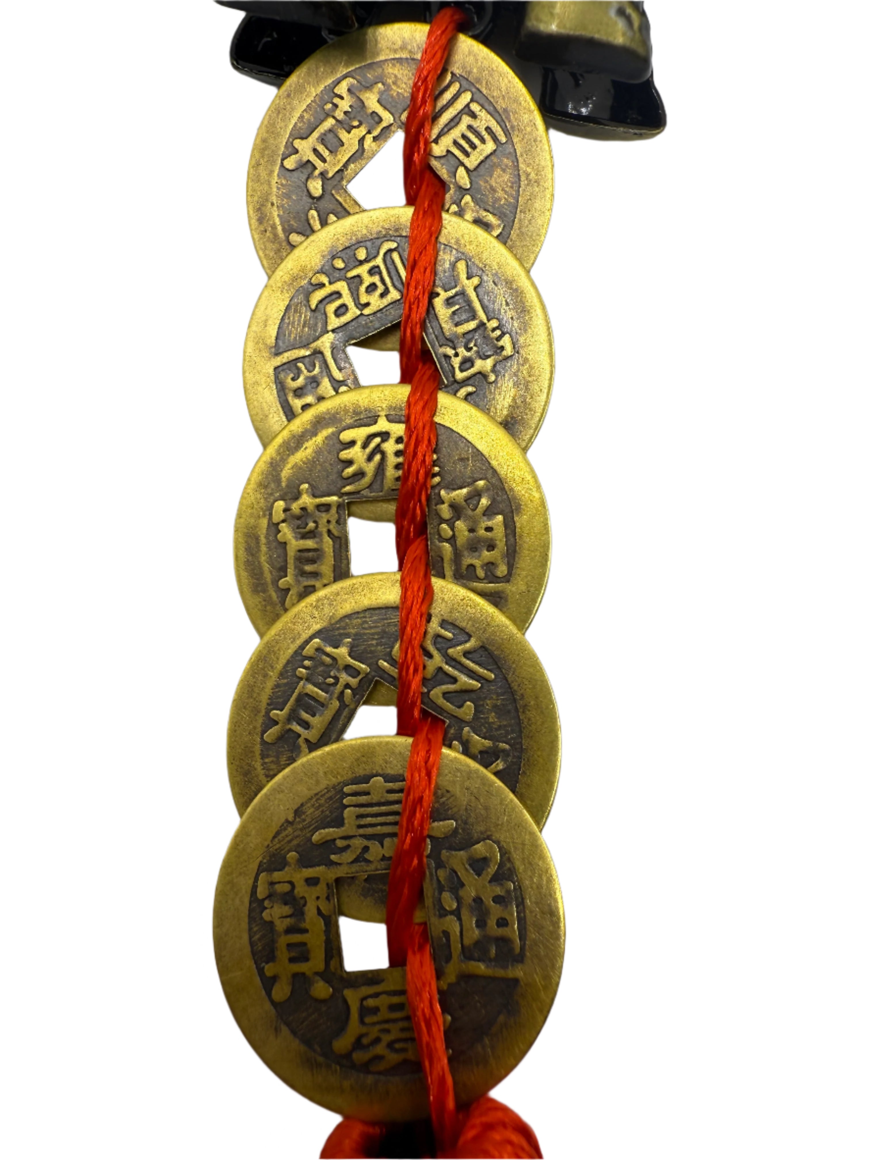 Elephant Of Abundance & 5 Wealth Coin Amulet For Home, Office and Business