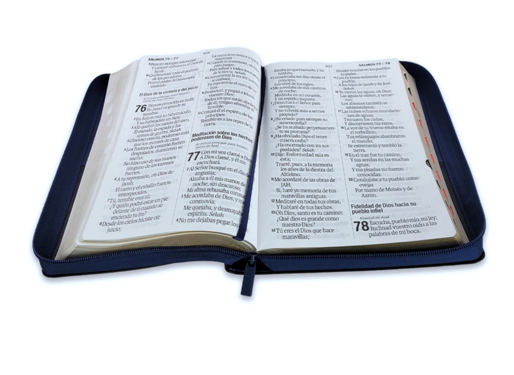 Biblia Letra Súper Gigante 19pts Con Cierre/Index Azul/Negro Brújula RV1960