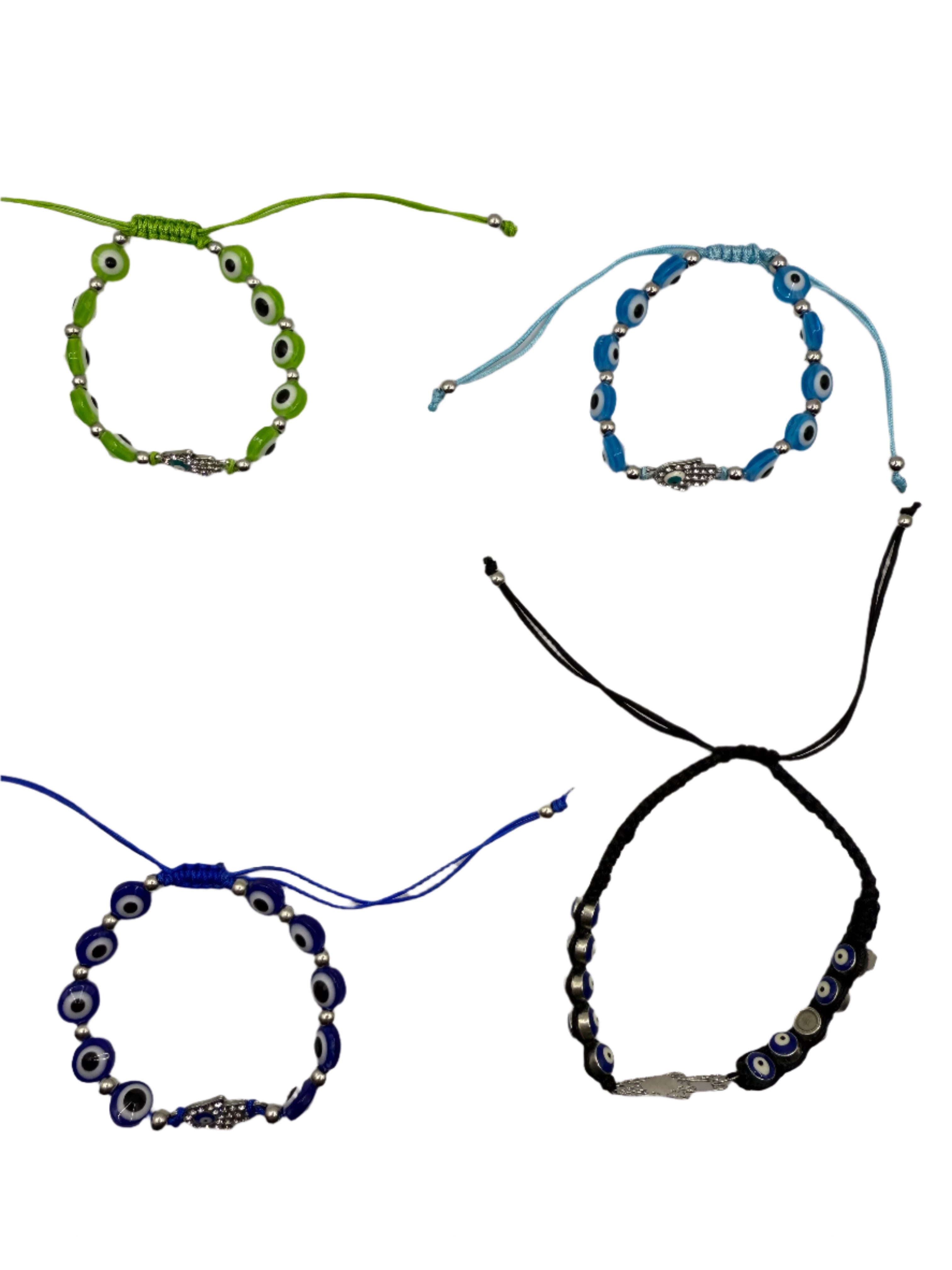 Evil Eye Mal De Ojo Bracelets Evil Eye Hamsa Beaded Charm Stretch Bracelet Hand of Fatima Evil Eye Lucky Bracelet for Protection and Blessing