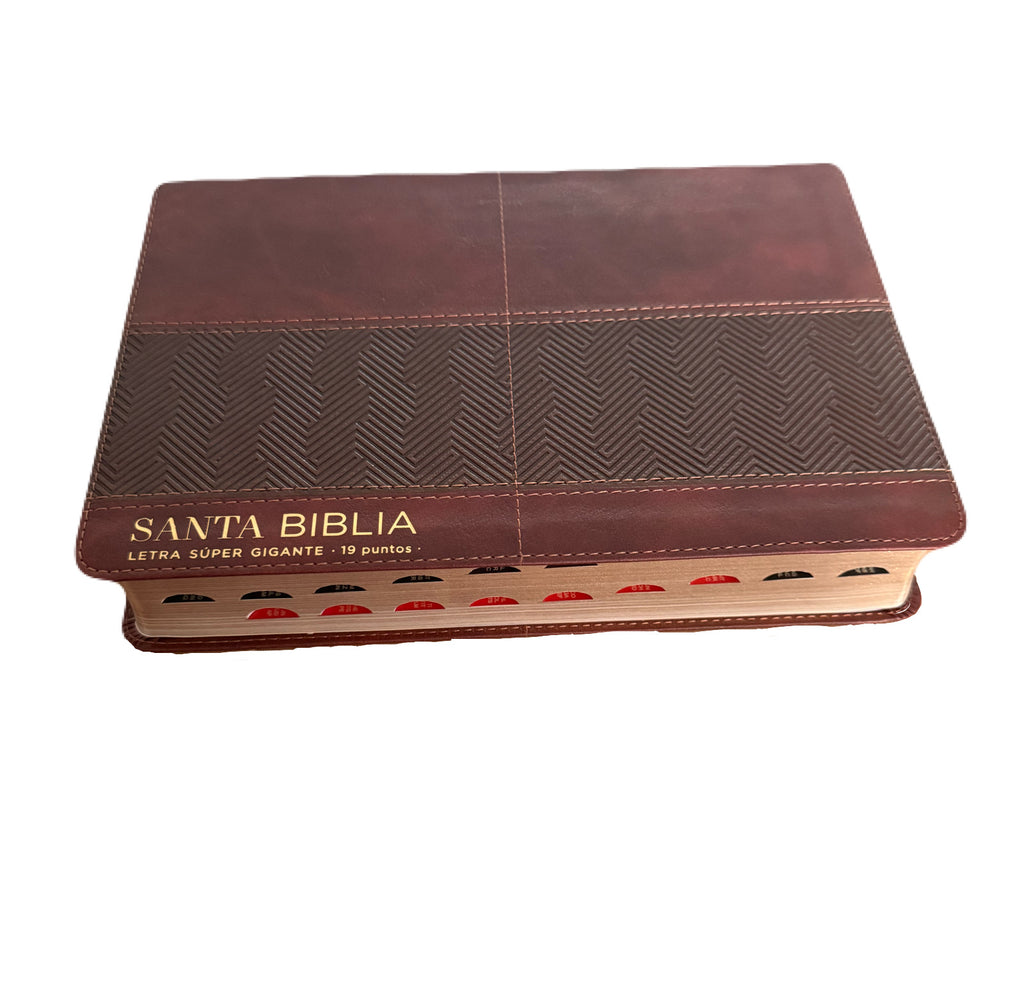 Biblia Letra Super Gigante Con Indice 19pt Piel Imit Cafe RV1960