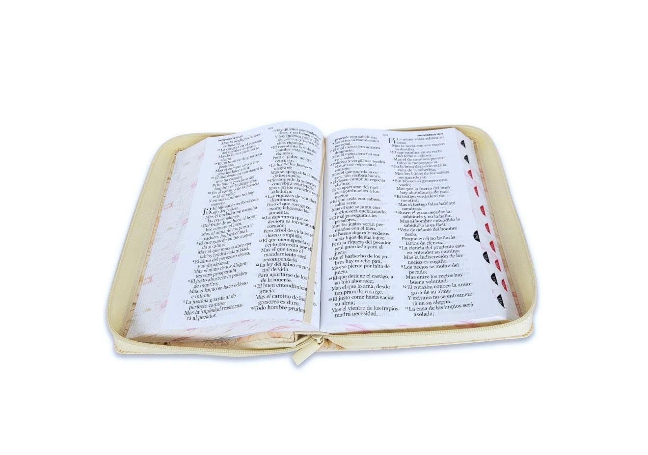 Biblia con Cierre Letra Gigante Manual 14 puntos RV1960 imit piel sabiduría con índice y canto floral