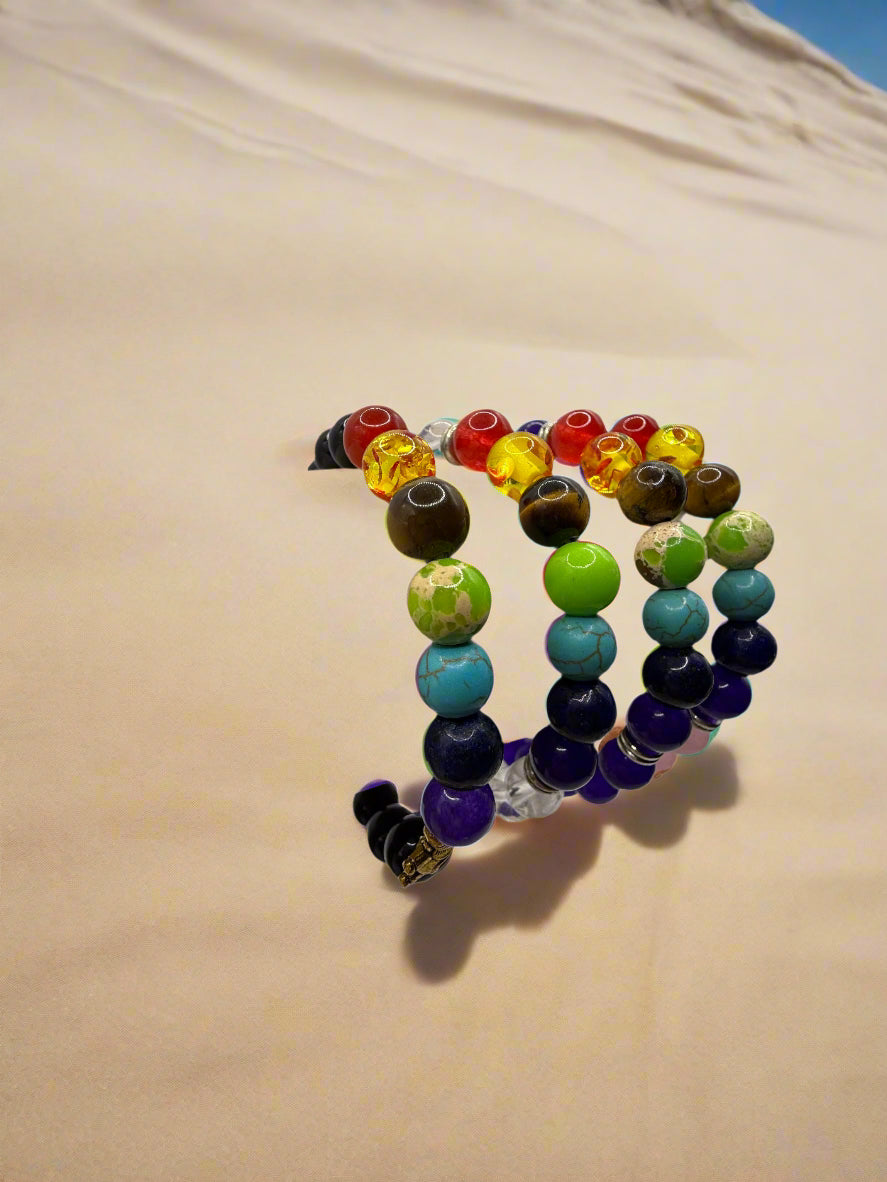 7 Chakra Colorful Beaded Bracelet Beads Yoga Healing Energy Stone