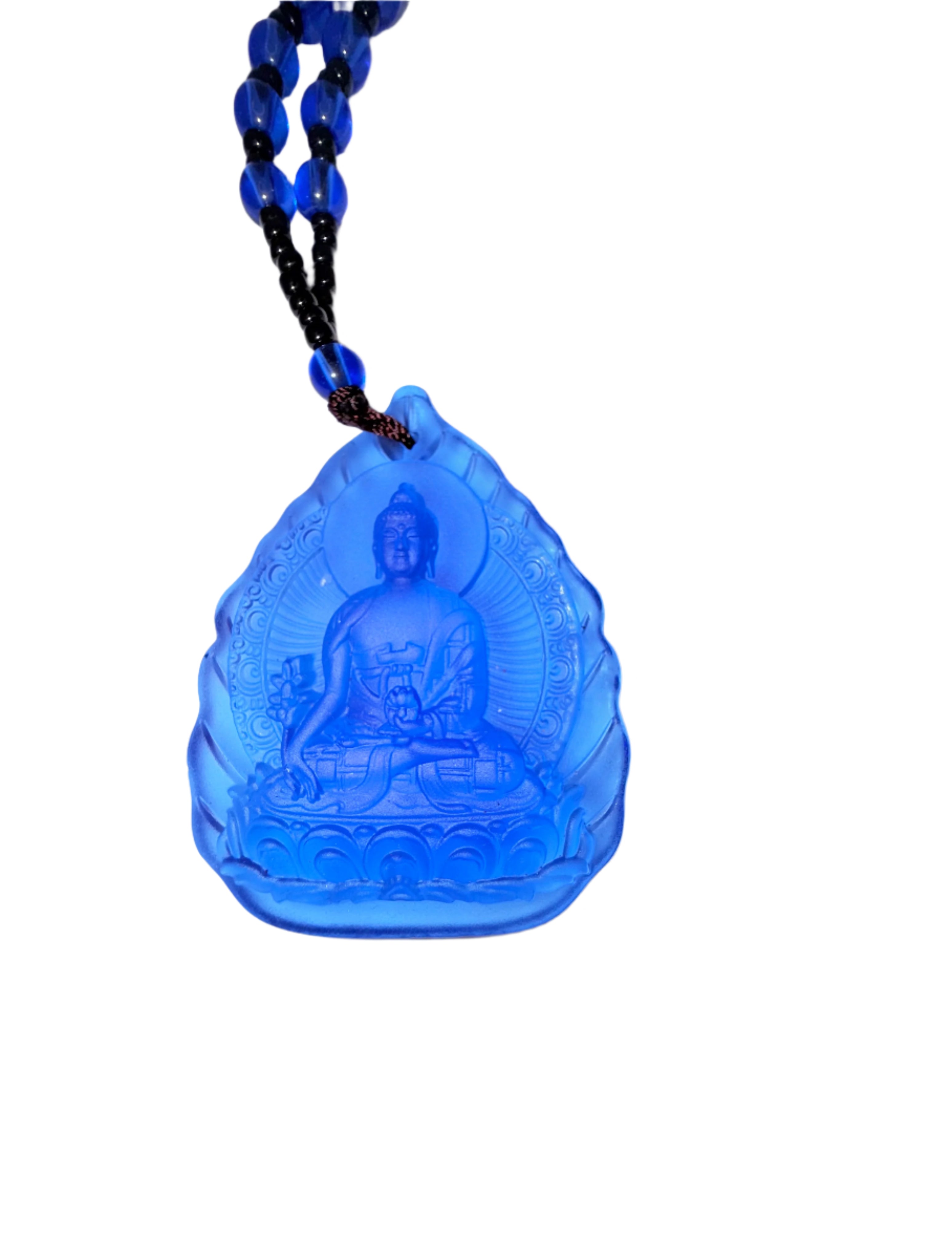Medicine Buddha Blue Pendant Necklace