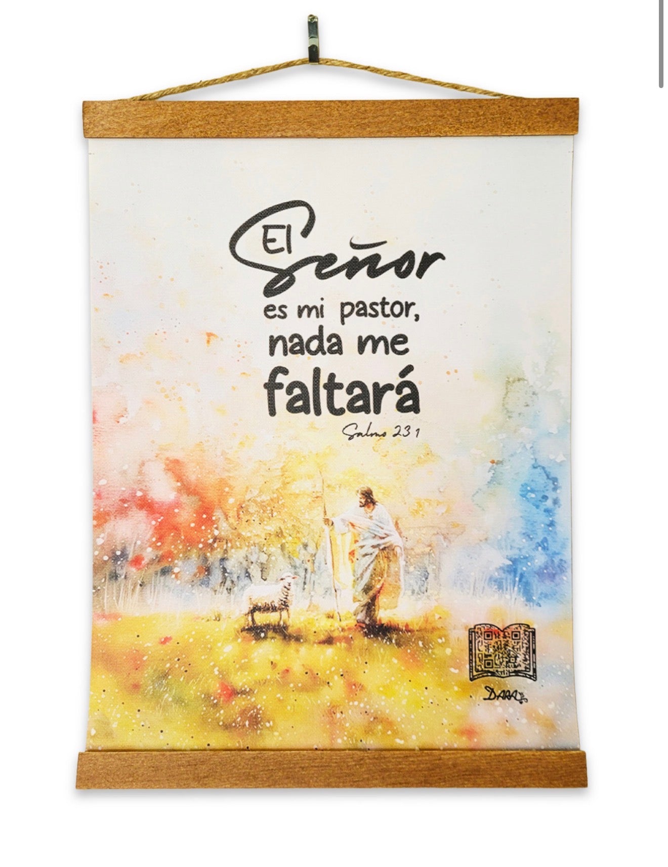 Pergamino Interactivo Impreso en Canvas a Color: El Señor es mi pastor - Salmos 23:1