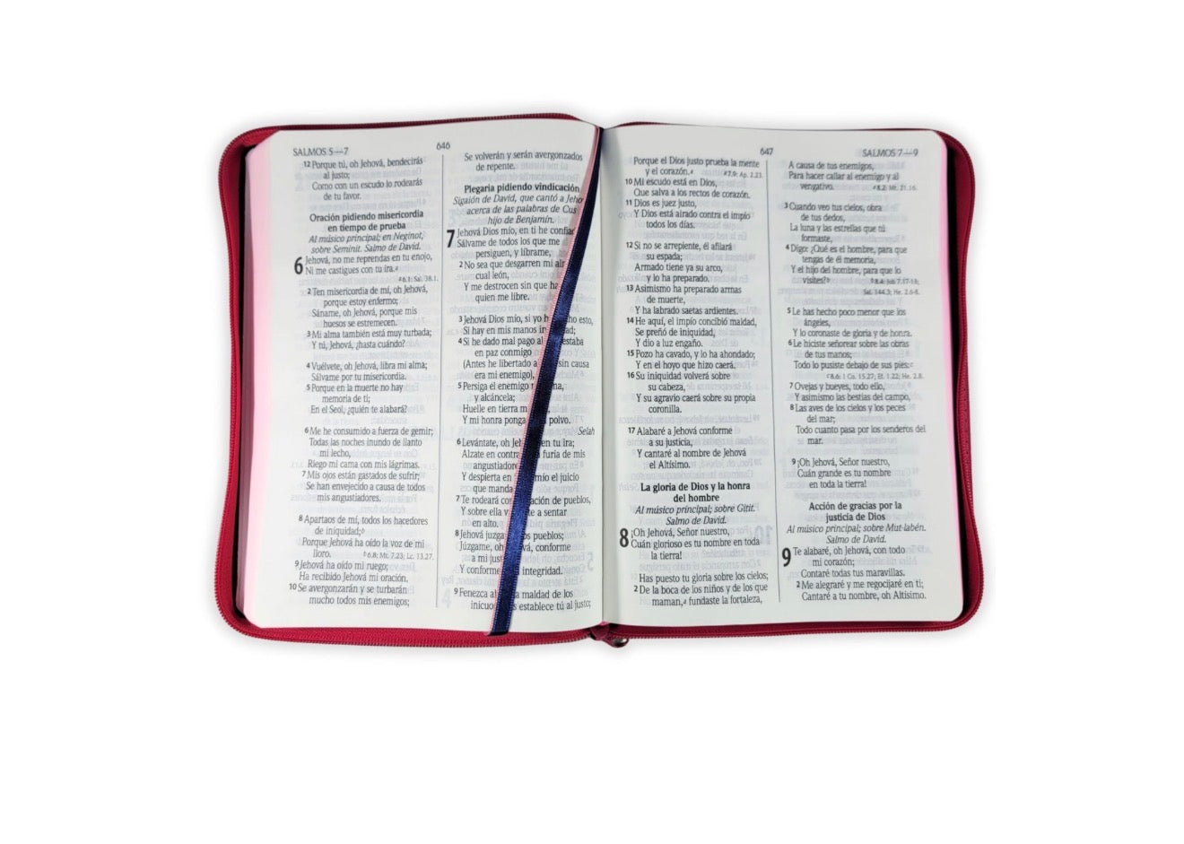 Biblia Jean Letra Gigante 14 puntos con cierre RV1960 tela jean - fucsia