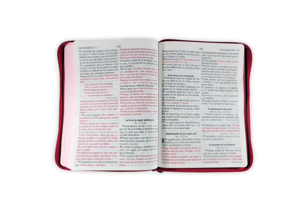 Biblia Jean Letra Gigante 14 puntos con cierre RV1960 tela jean - fucsia