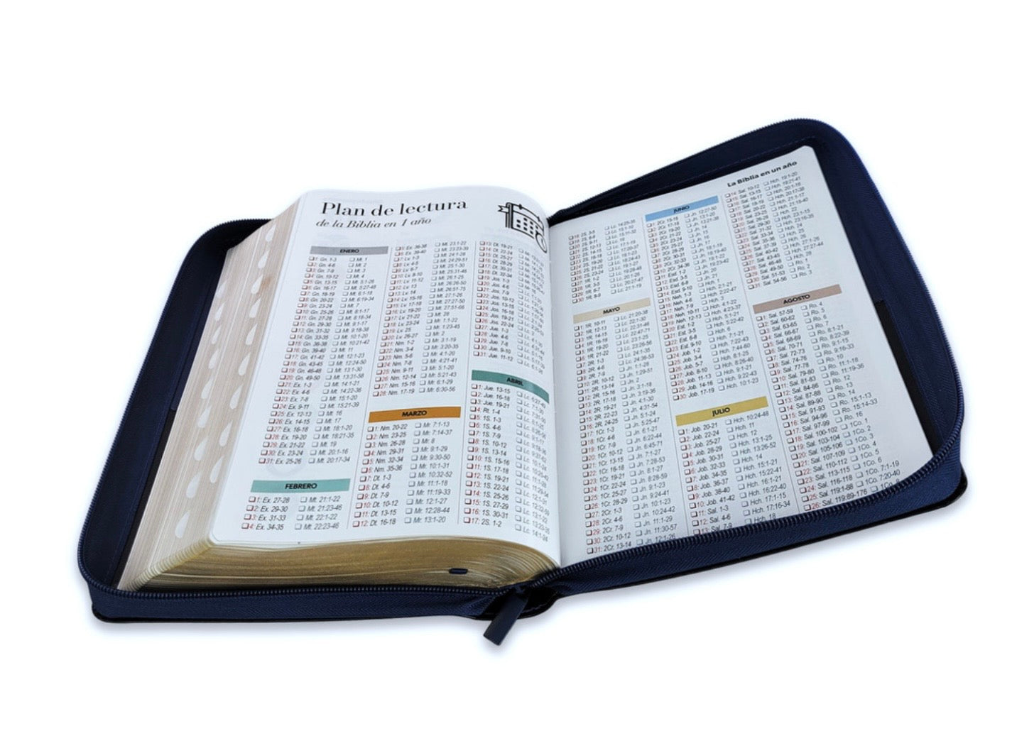 Biblia Letra Súper Gigante 19pts Con Cierre/Index Azul/Negro Brújula RV1960