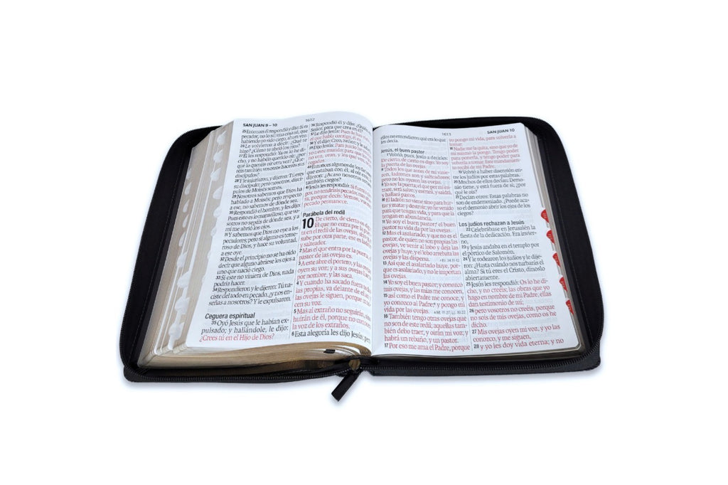 Biblia con Cierre Letra Súper Gigante 19 puntos Mediana RV1960 imit piel negro con índice - Arca del Pacto