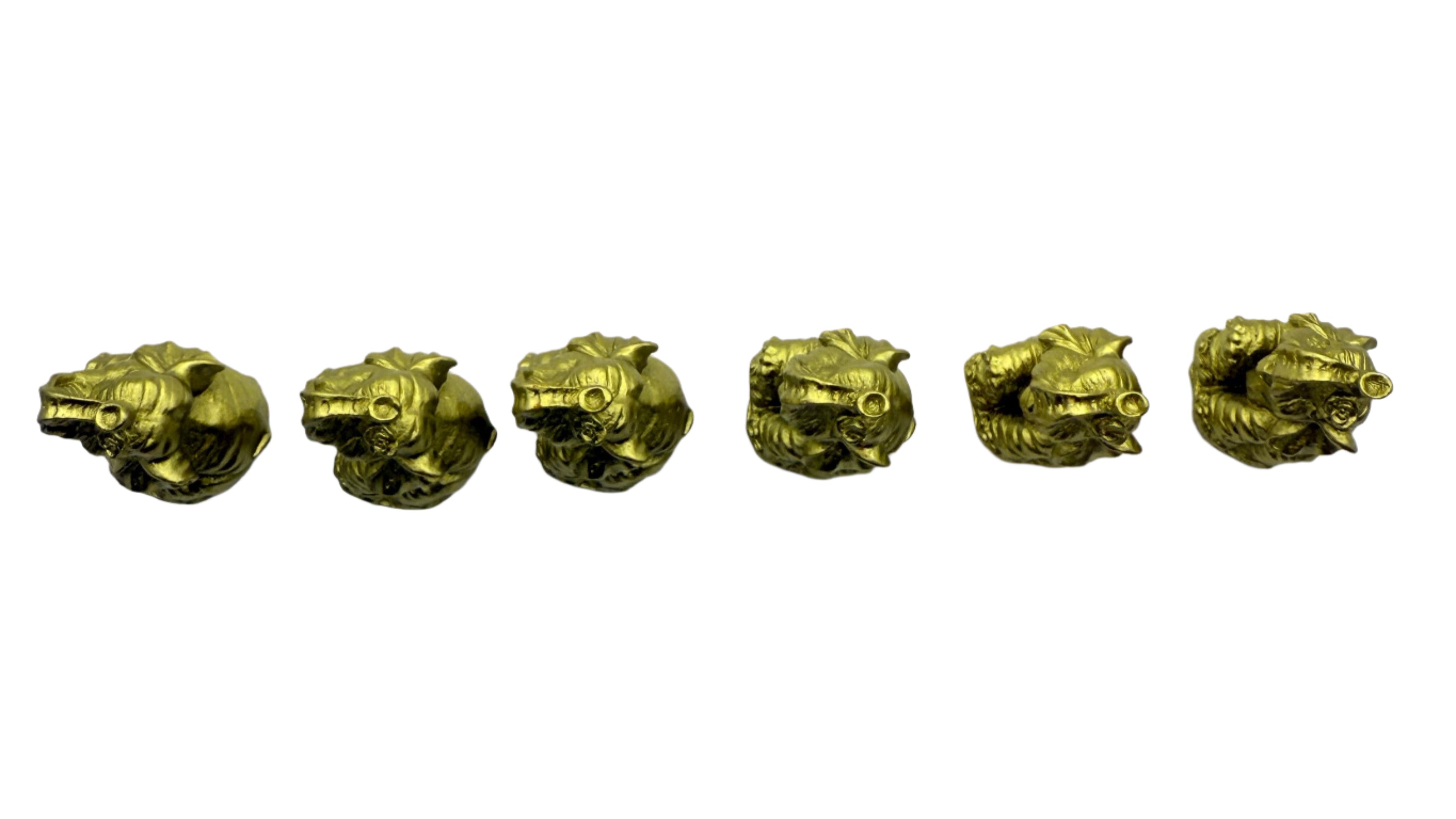 6 Small Feng Shui Elephants Figurines